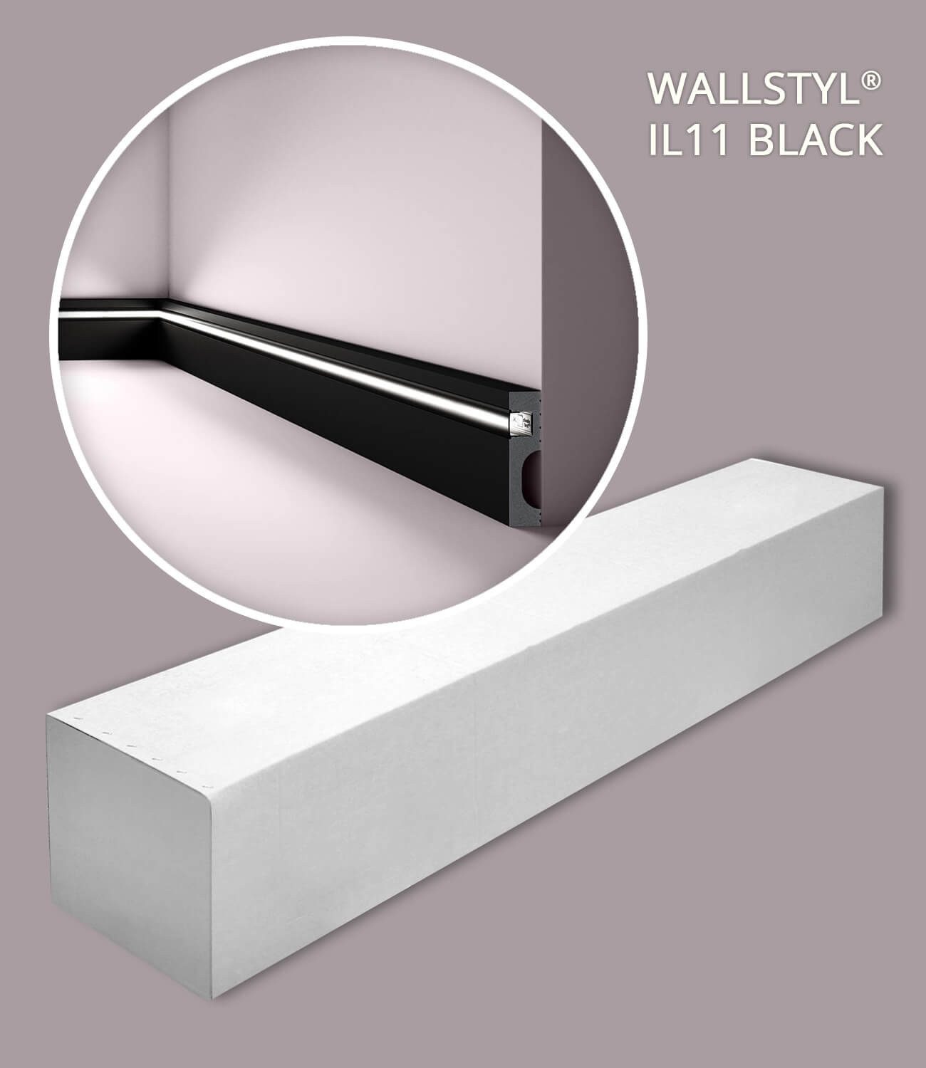 NOËL & MARQUET by nmc Sockelleiste NMC IL11 BLACK-box Sockelleisten 1 Karton SET 13 Stuckleisten 26 m, L: 2600 cm, H: 8 cm, 1 Karton Leisten-SET, 13-St., Fußleisten, Bodenleisten, Zierprofile, Stuckleisten