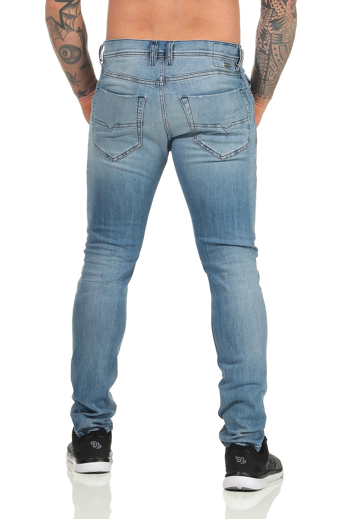 Anteil Dezenter Stretch Jeans mit Diesel Tepphar 081AL Used-Look, Tapered-fit-Jeans Diesel Herren