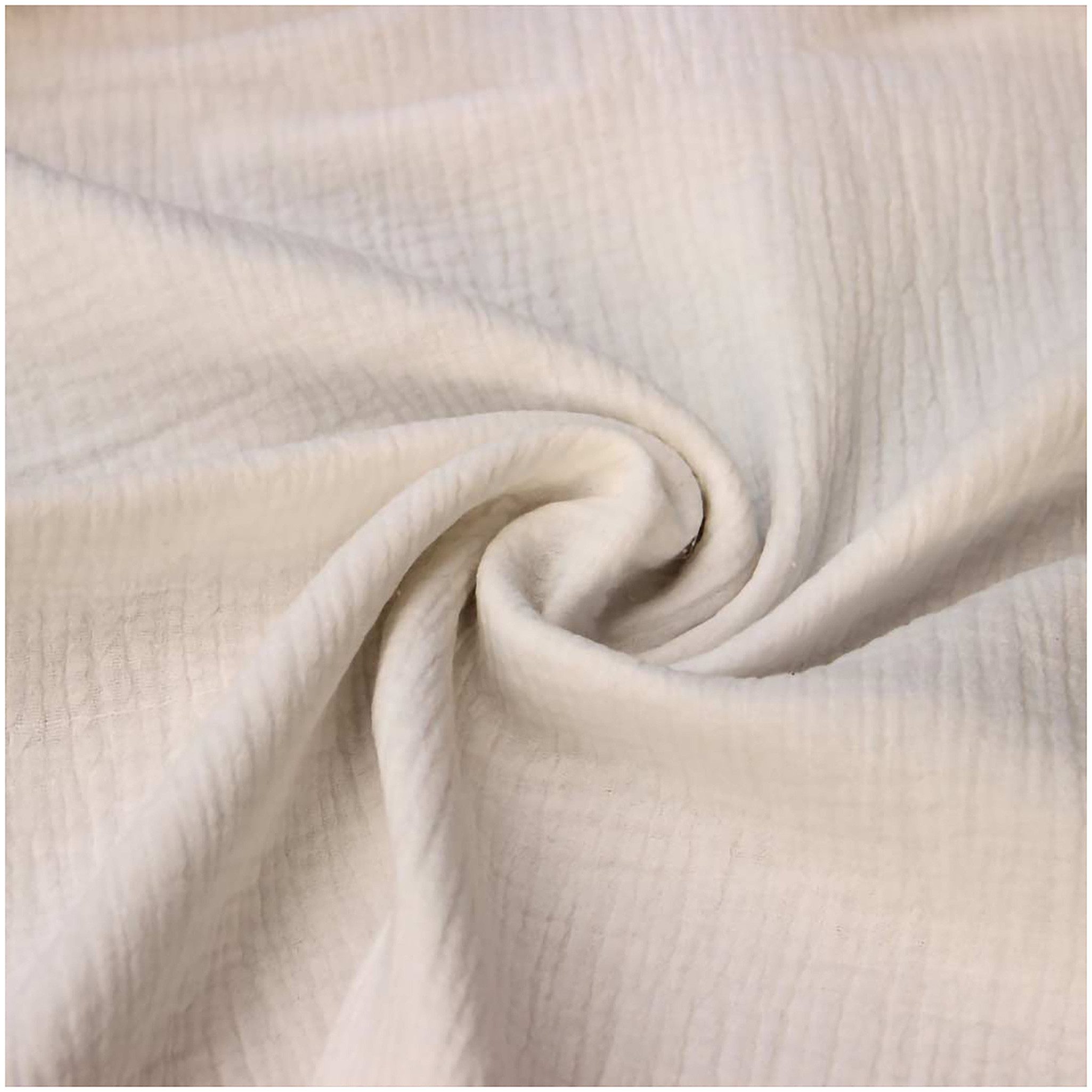 maDDma Stoff 50x130cm Musselin Stoff uni Meterware Mulltuch, naturweiß