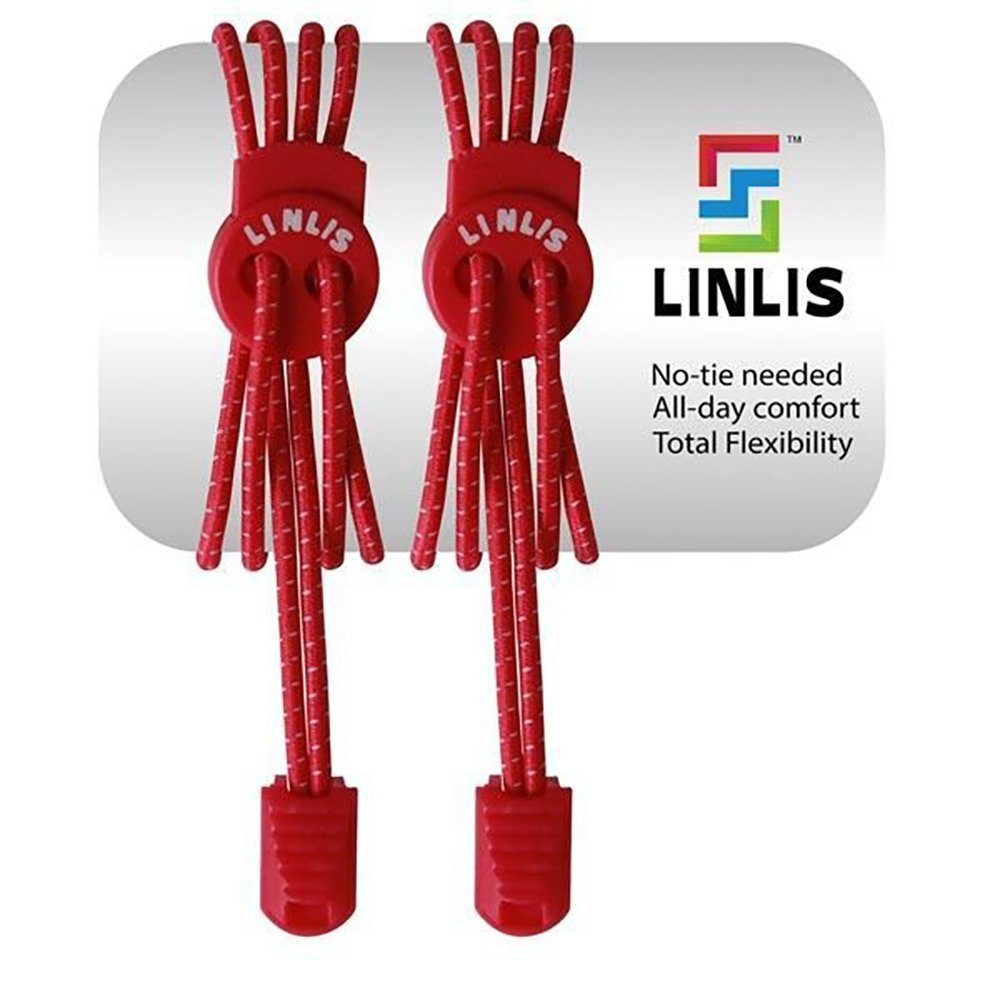 LINLIS Schnürsenkel Elastische Schnürsenkel ohne zu schnüren LINLIS Stretch FIT Komfort mit 27 prächtige Farben, Wasserresistenz, Strapazierfähigkeit, Anwenderfreundlichkeit Rot-1