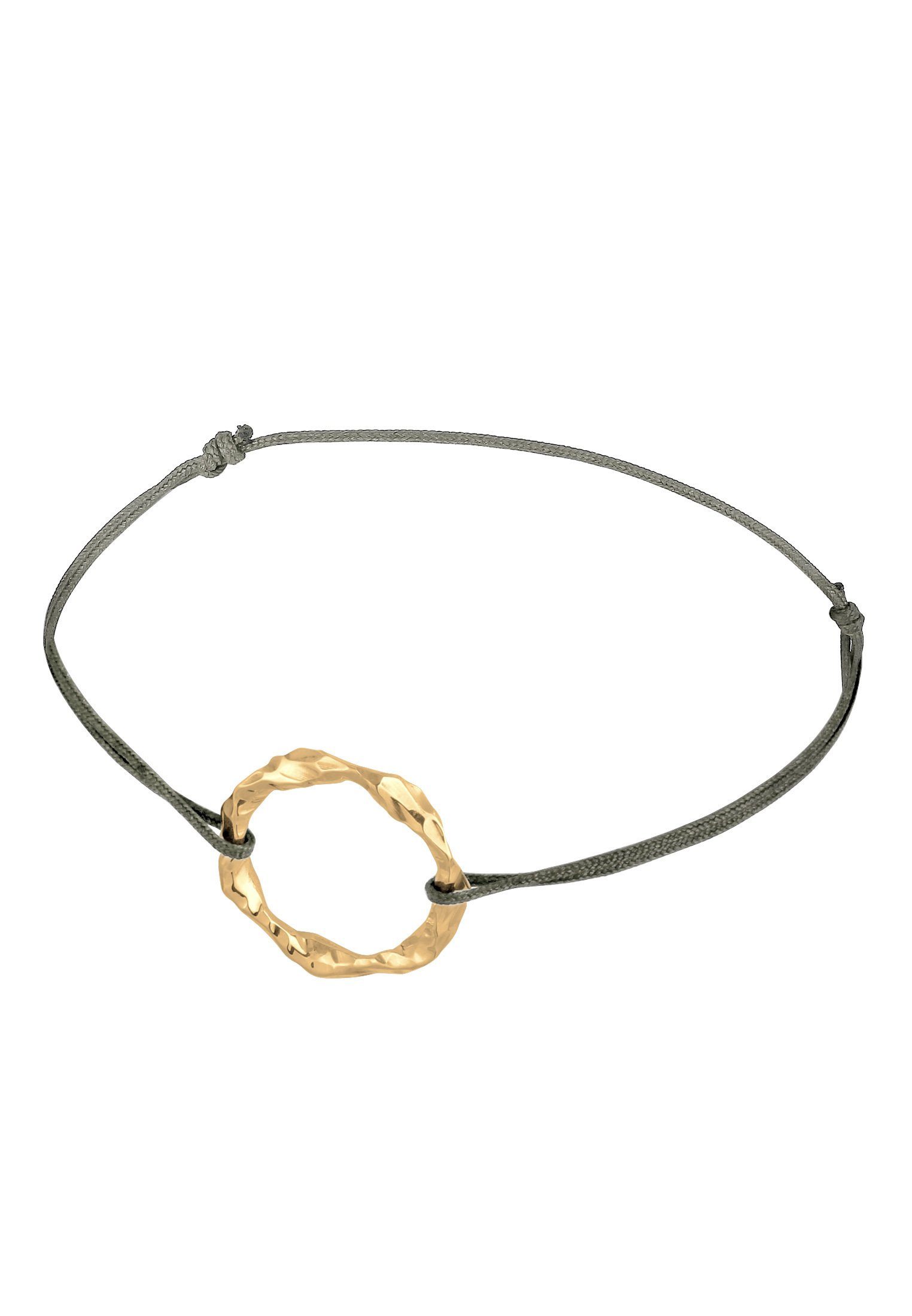 Elli Armband Kreis Design Grau Nylon 925 Sterling Silber vergoldet günstig online kaufen