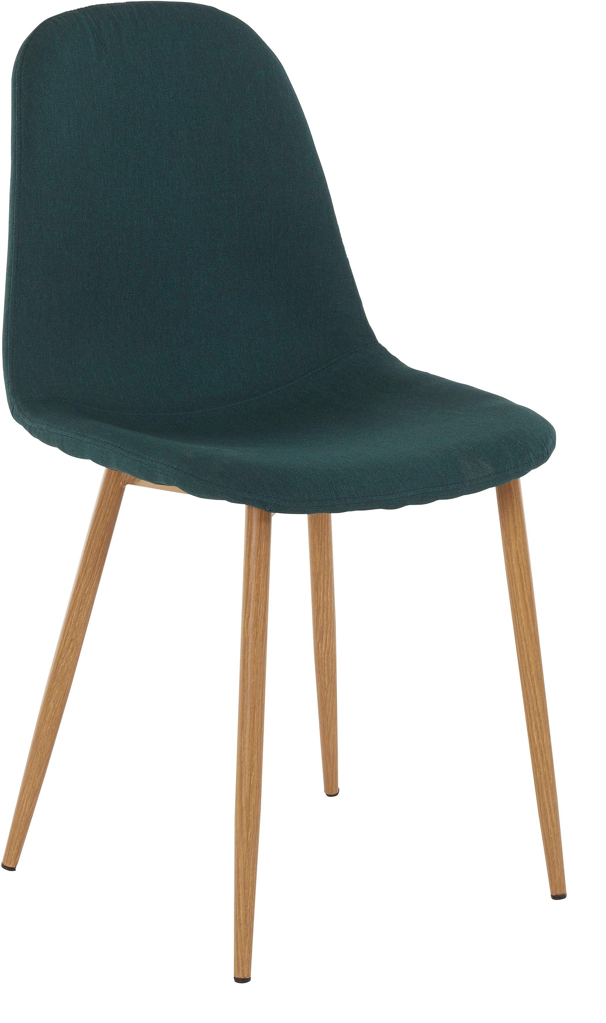Stühlen 5-tlg), 4 Glastisch Essgruppe Miller, Eckiger dunkelgrün INOSIGN (Webstoff) (Set, mit