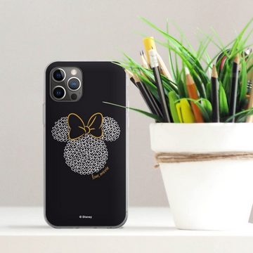 DeinDesign Handyhülle Minnie Mouse Disney Muster Minnie Black and White, Apple iPhone 12 Pro Silikon Hülle Bumper Case Handy Schutzhülle