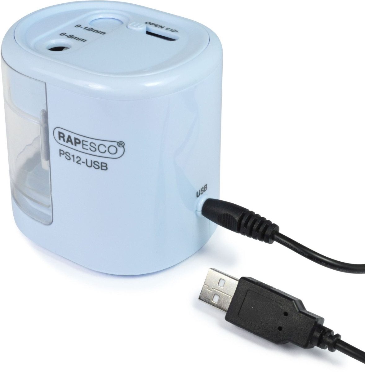 RAPESCO Anspitzer Anpitzer PS12-USB elektrisch hellblau