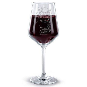 Mr. & Mrs. Panda Rotweinglas Waschbär - Transparent - Geschenk, Rotwein Glas, Seifenblasen, Tiermo, Premium Glas, Spülmaschinenfest
