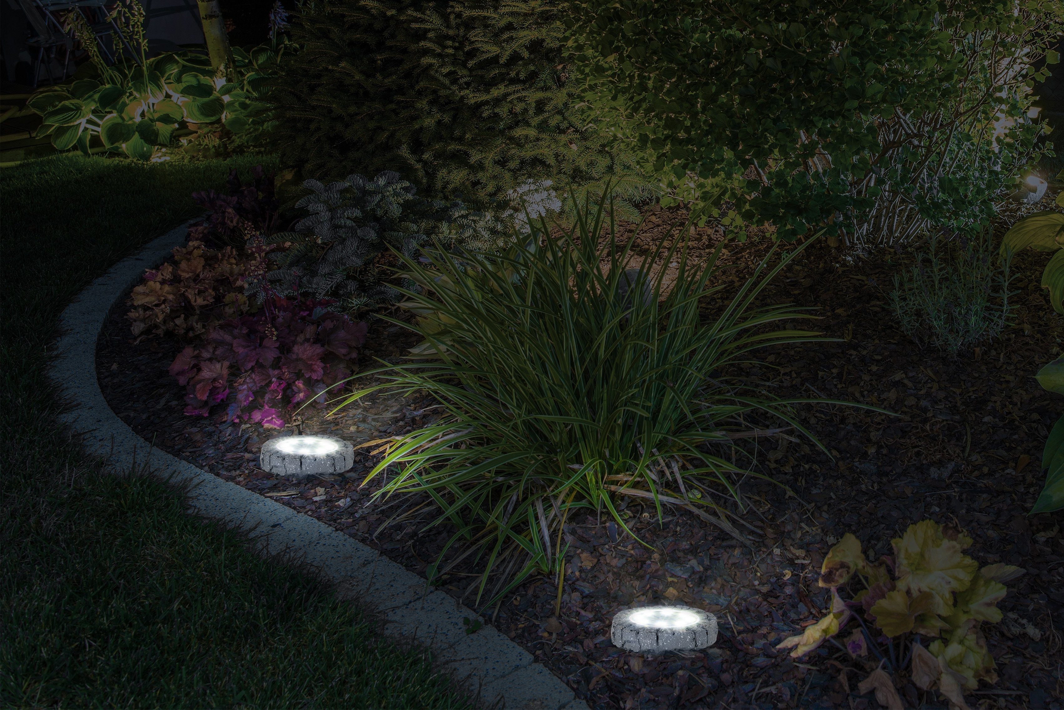 näve LED Gartenleuchte Kian, Warmweiß, Set fest LED 6er Solar-Boden-Erdspieß, integriert, LED