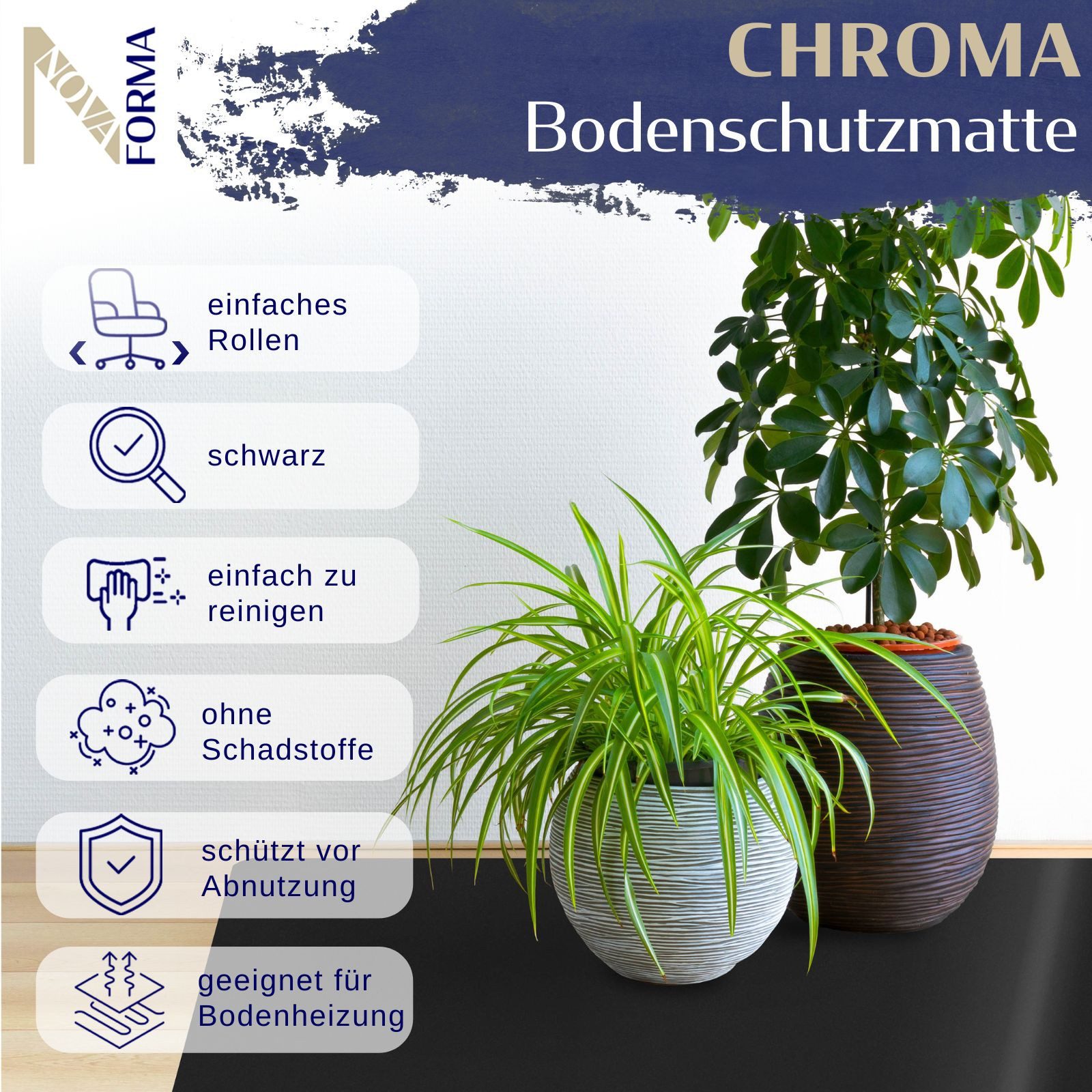 Nova Forma Bodenschutzmatte CHROMA, bunte Stuhlmatte günstig online kaufen