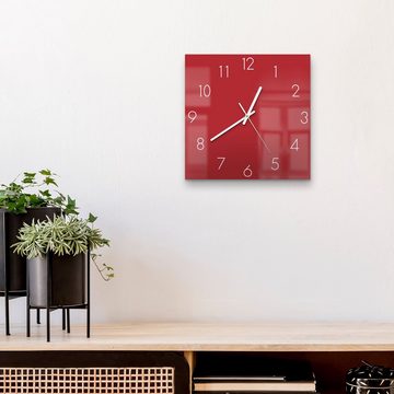 DEQORI Wanduhr 'Unifarben - Rot' (Glas Glasuhr modern Wand Uhr Design Küchenuhr)