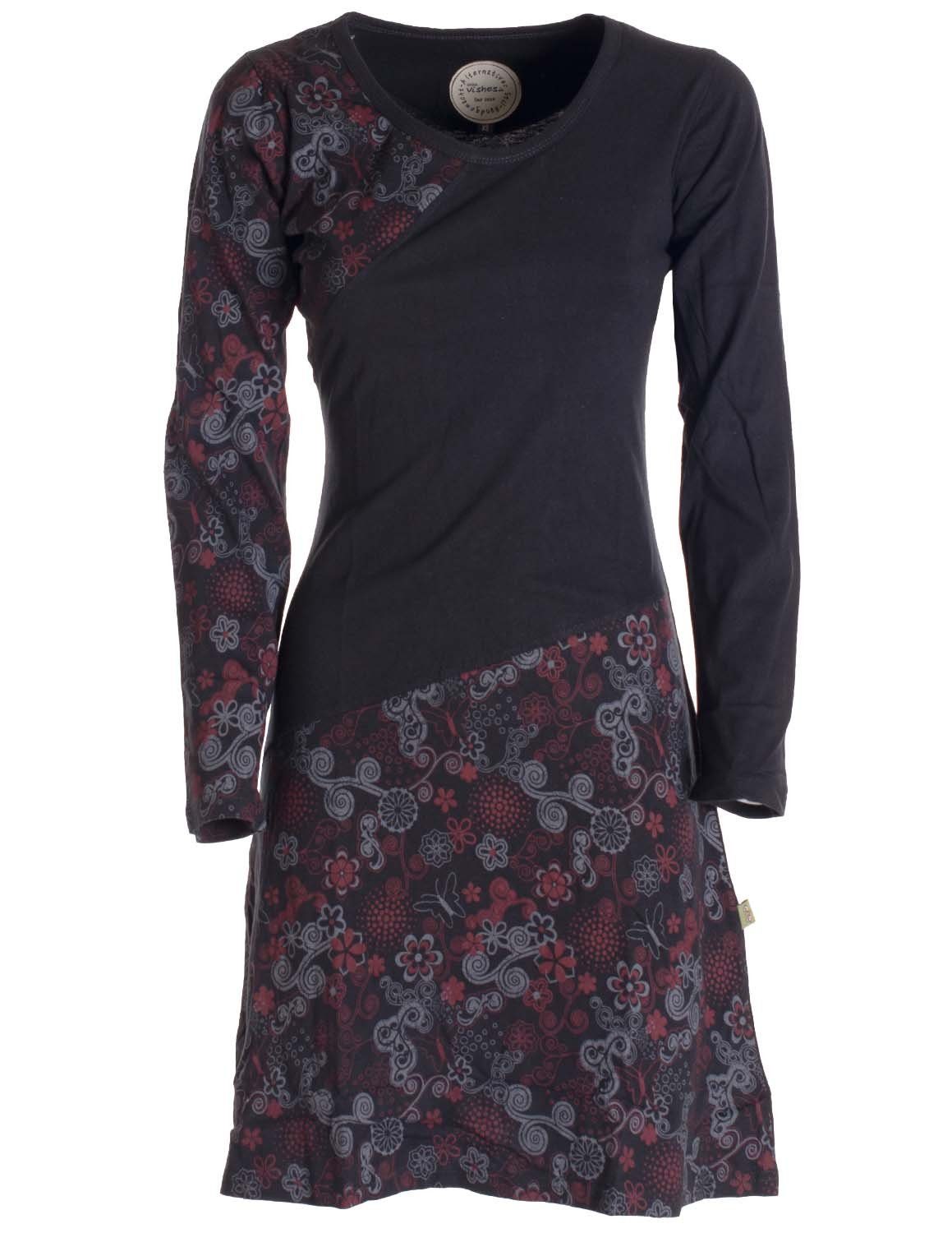 Vishes Jerseykleid Asymmetrisches Langarm Jersey Kleid Damen kurz Hippie, G günstig online kaufen