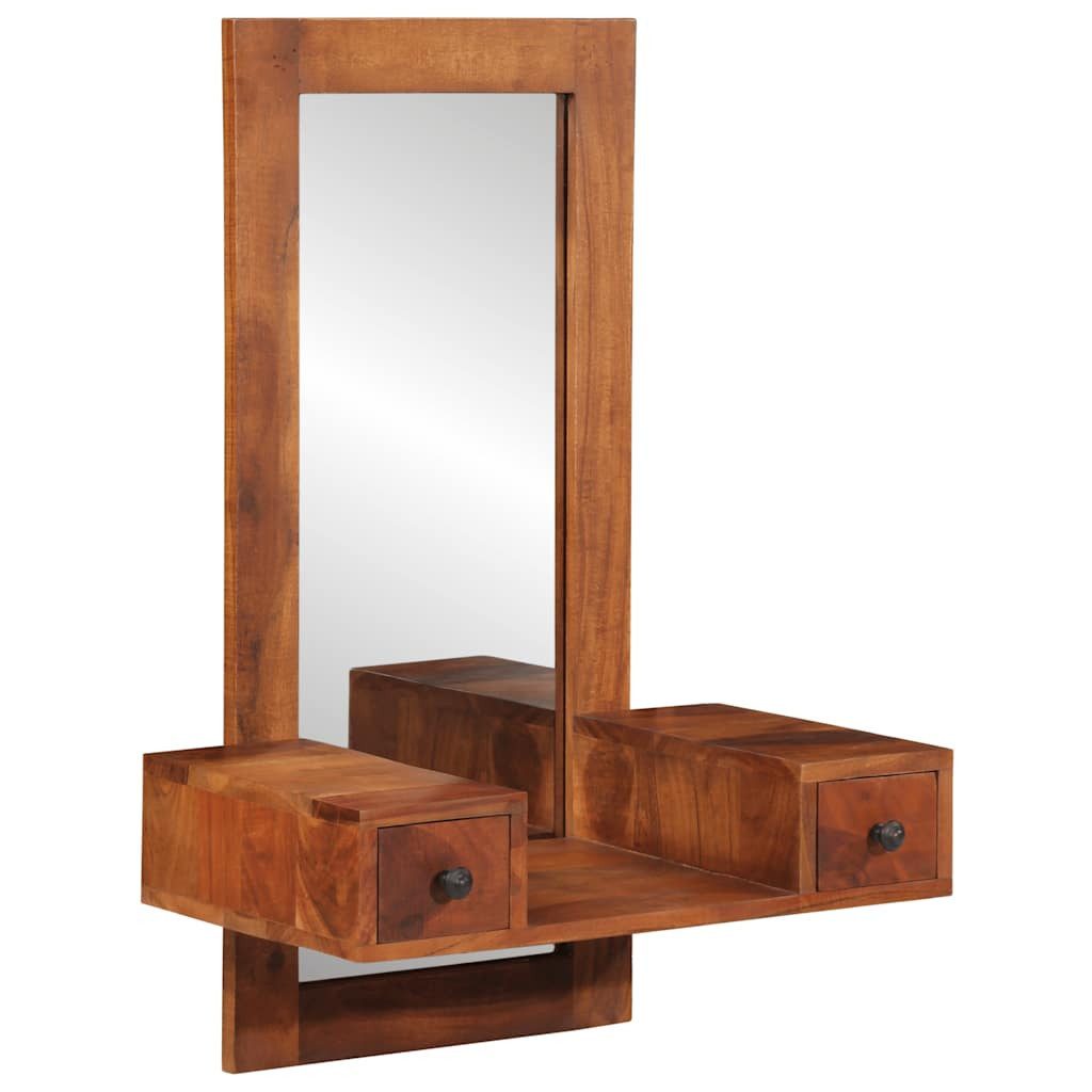 vidaXL Spiegel Wandspiegel mit Schubladen 60x33x90 cm Massivholz Akazie