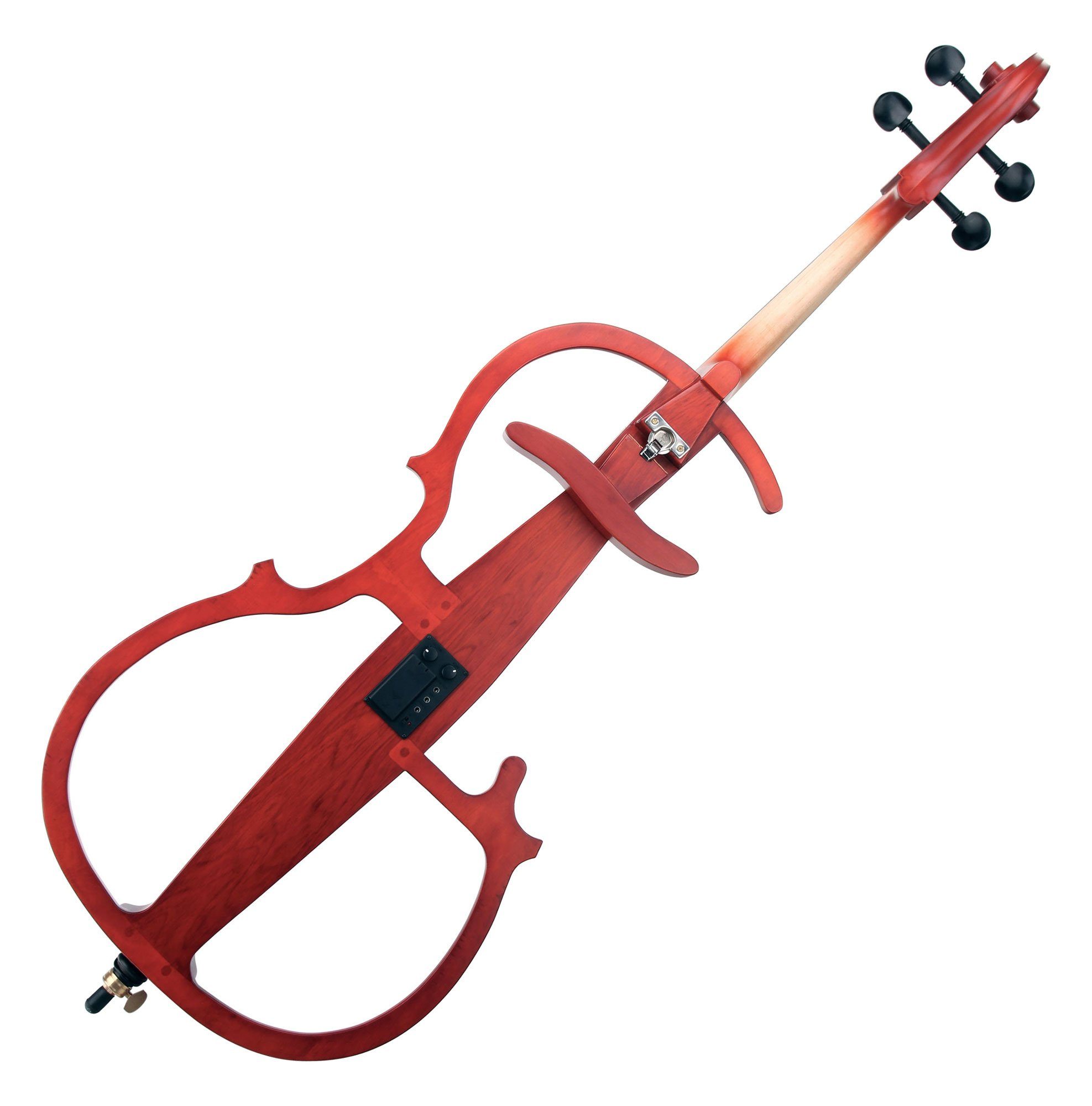 Classic Cantabile Cello CE-200 E-Cello (elektrisches Cello/Violoncello, Größe 4/4), Tonabnehmersystem mit 9V-Blockbatterie