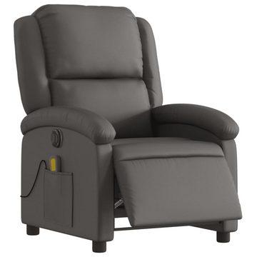 vidaXL Sessel Relaxsessel Elektrisch Grau Echtleder (1-St)