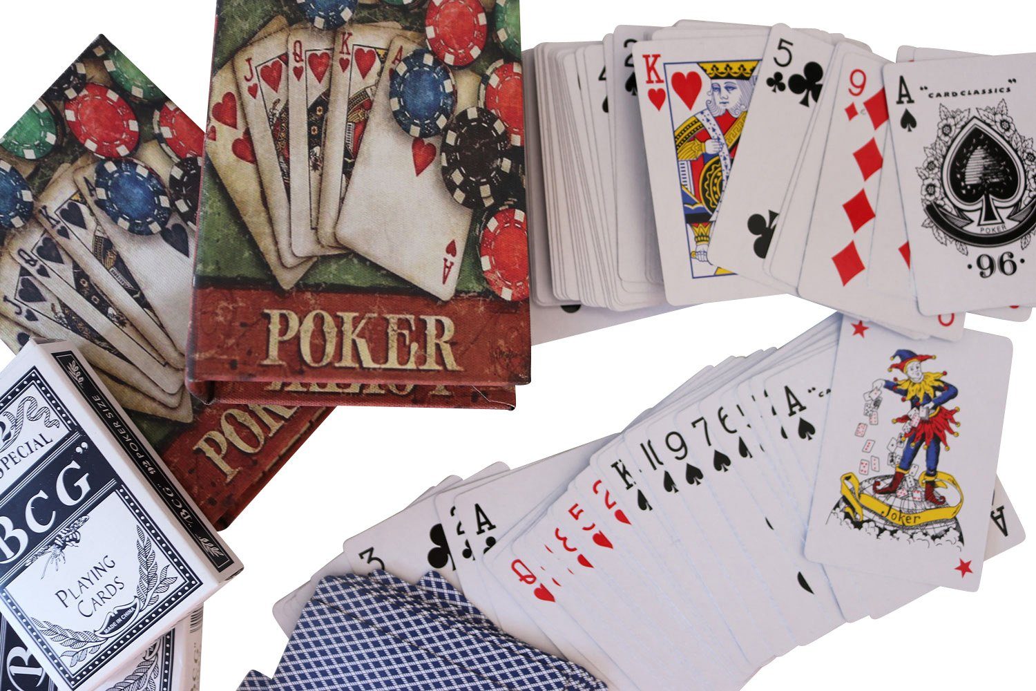 Aubaho Spielesammlung, 2 Poker Karten Pokerkarten Kartenspiel Box Hülle Buchattrappe Antik-St