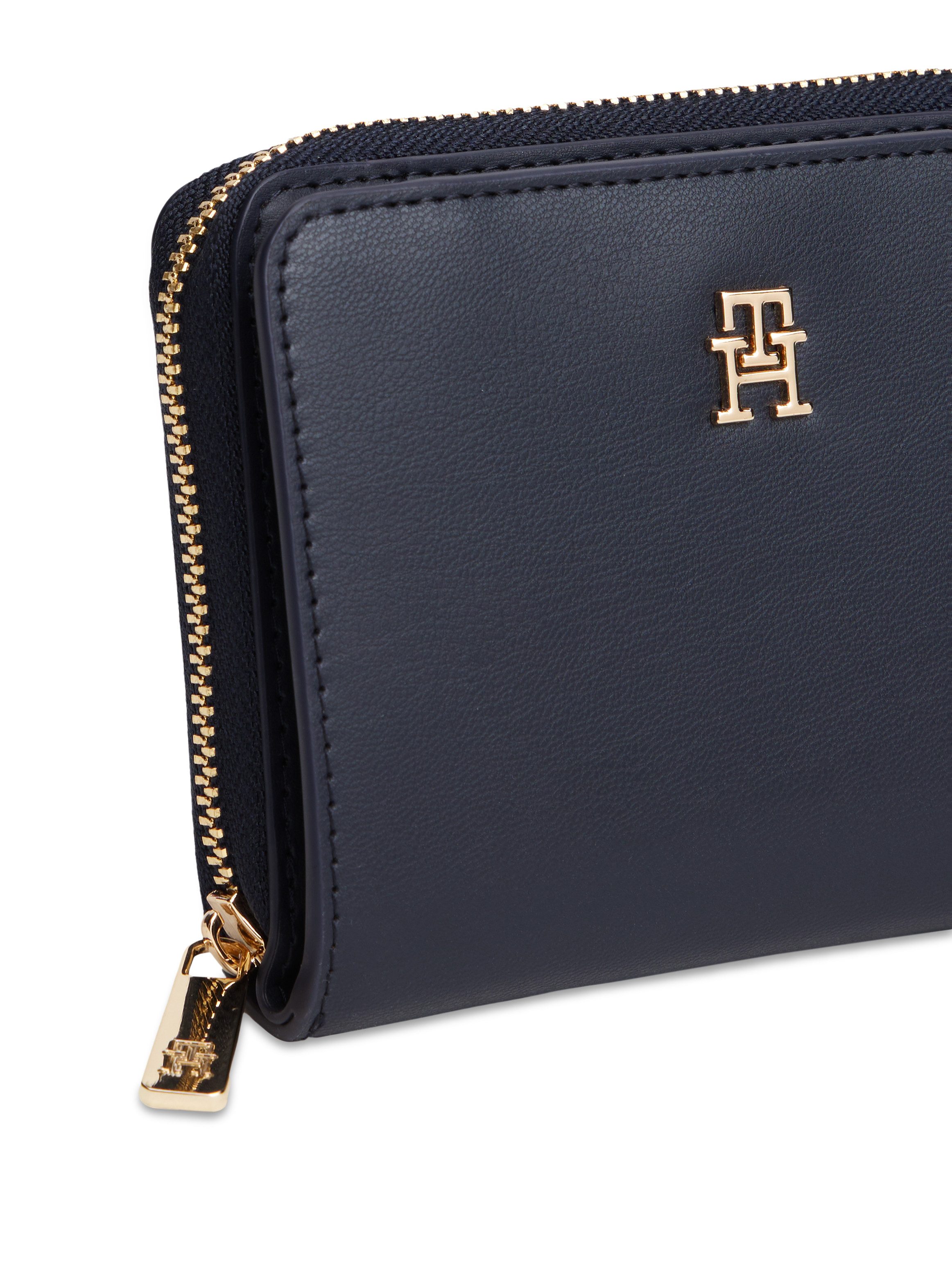 Tommy Hilfiger Geldbörse TH ICON MED ZA FLAP, Damen Geldbeutel, Portemonnai mit edlem TH-Logoemblem – Bild 4 von 4