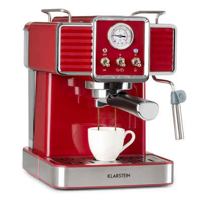 Klarstein Espressomaschine Gusto Classico Espressomaker, 1.5l Kaffeekanne, Gemahlener Kaffee & Pads: 2-in-1-Nutzung