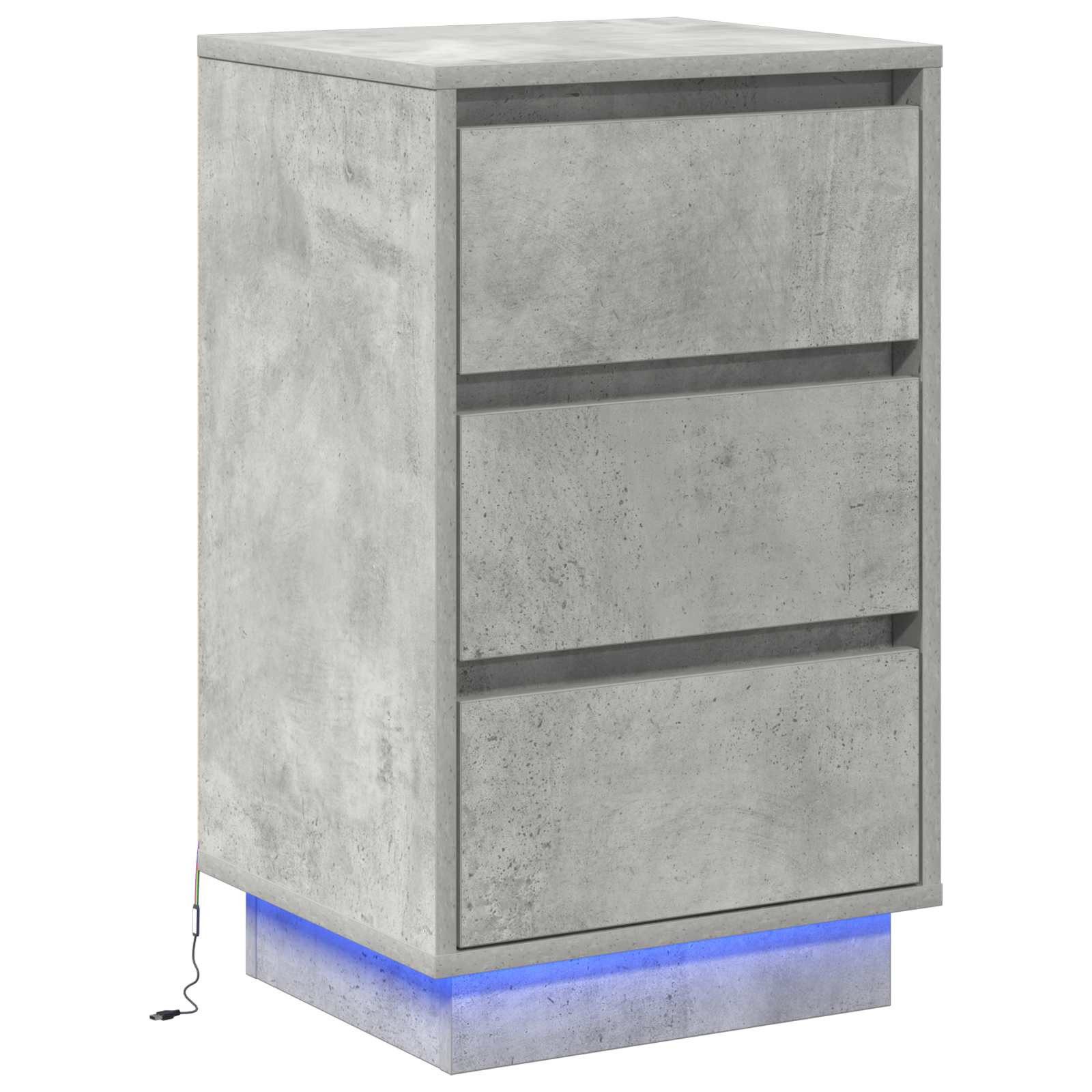 vidaXL Nachttisch Nachttisch Beton Grau 39 x 34,5 x 65 cm Holzwerkstoff (1-St)