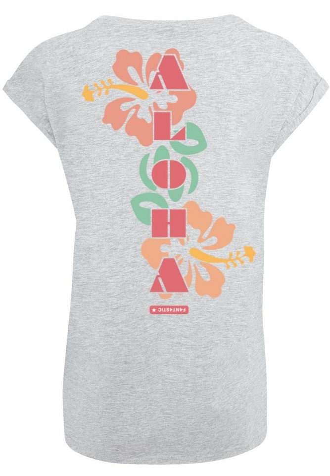 F4NT4STIC T-Shirt PLUS SIZE Aloha Print, Das Model ist 170 cm groß und  trägt Größe M