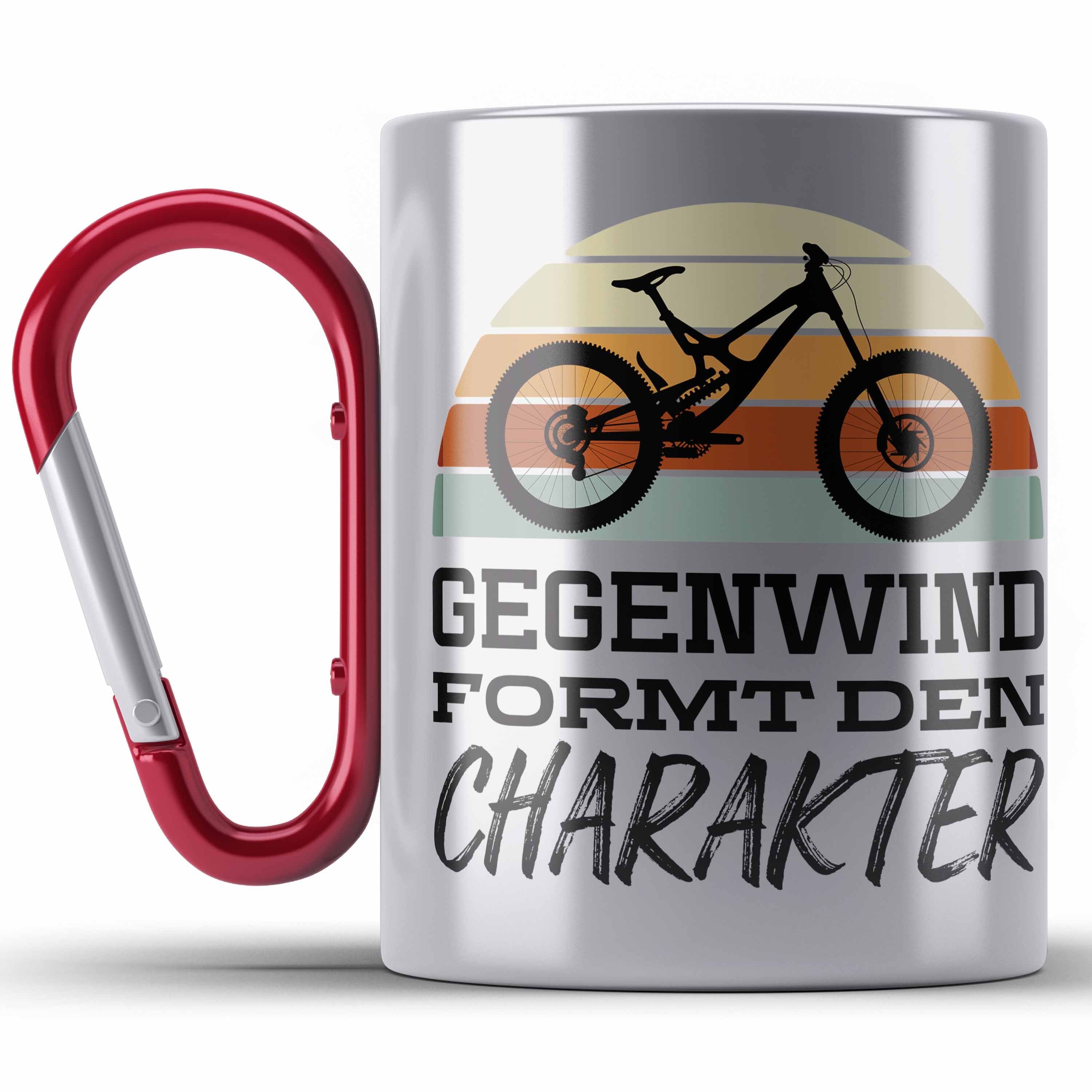 Radfahrer Bike Edelstahl Geschenk Rennrad Fahrrad Geschenkideen Rot Trendation Thermotasse Tasse