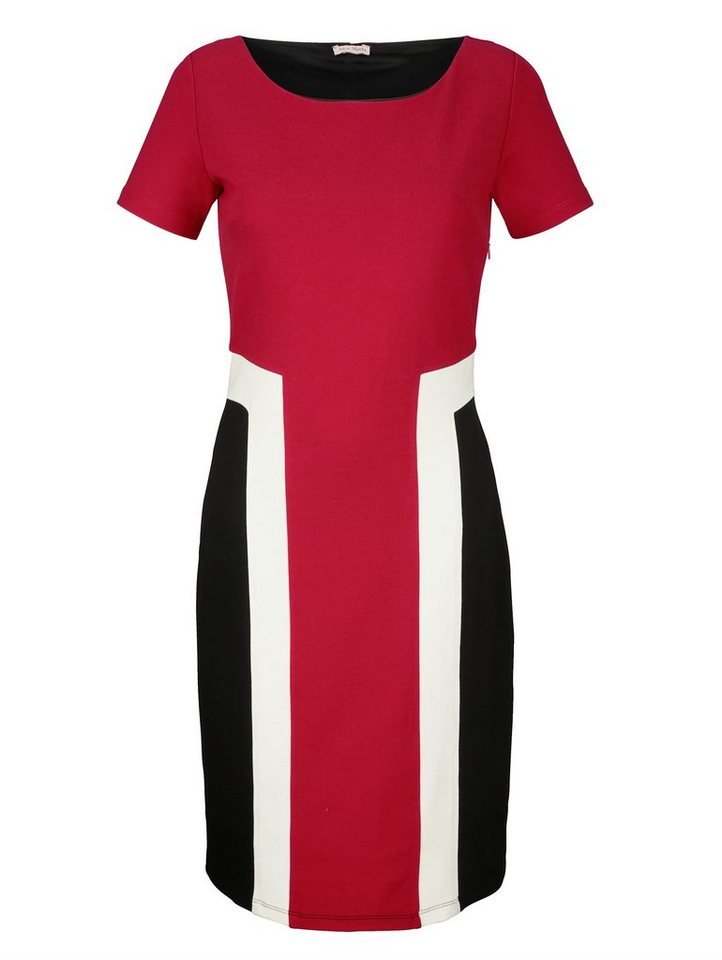 Alba Moda Kleid in Colour-Blocking in rot