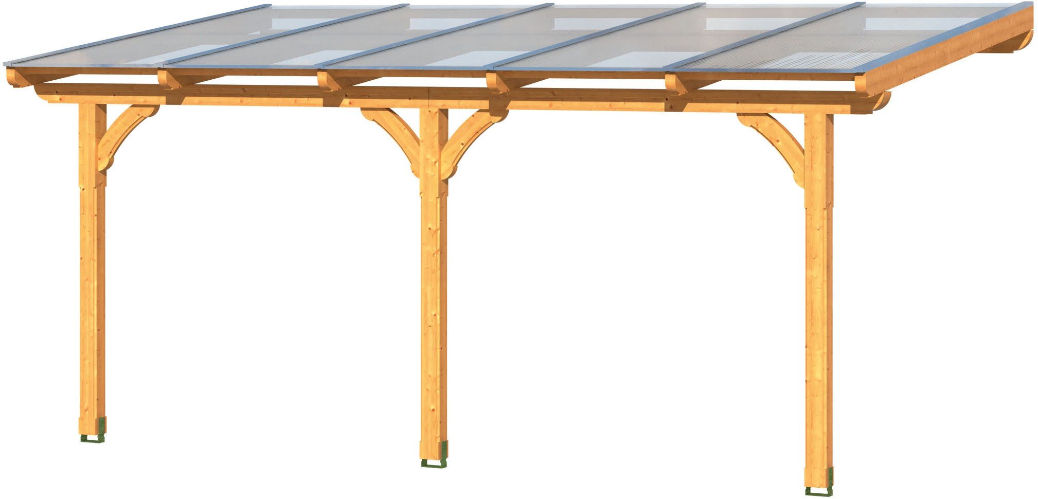 Skanholz Terrassendach Rimini, BxT: 541x350 cm, Bedachung Doppelstegplatten, Douglasie