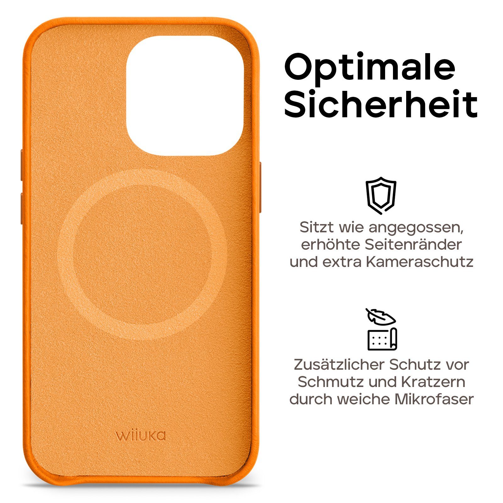 wiiuka Smartphone-Hülle skiin FRUIT Handyhülle für iPhone 14 Pro Max, Handgefertigt - Deutsches Leder, Premium Case