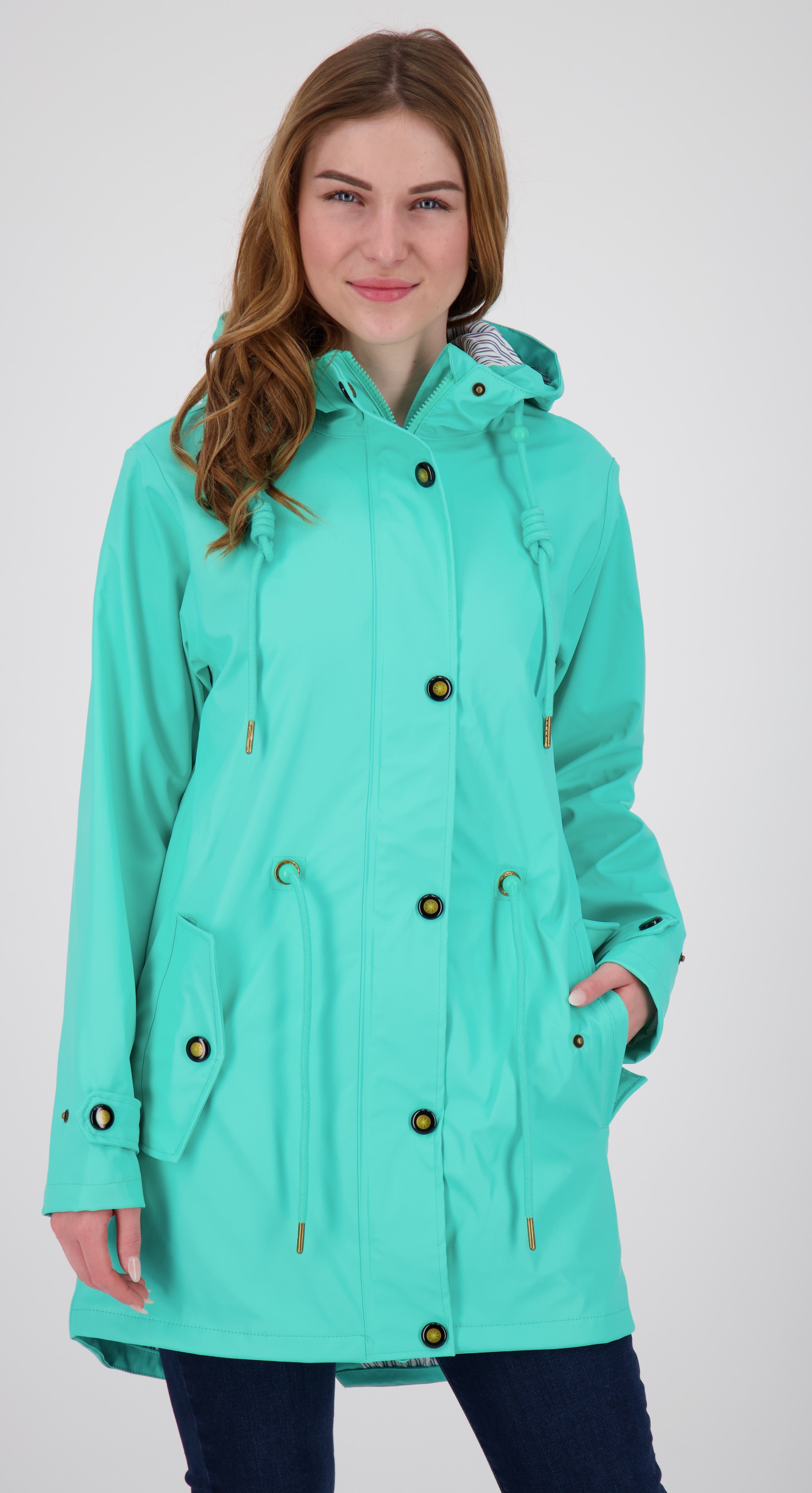 DEPROC Active Regenjacke Longjacket erhältlich Größen turquoise Regenjacke II WOMEN CS Großen auch #ankerglutliebe & in