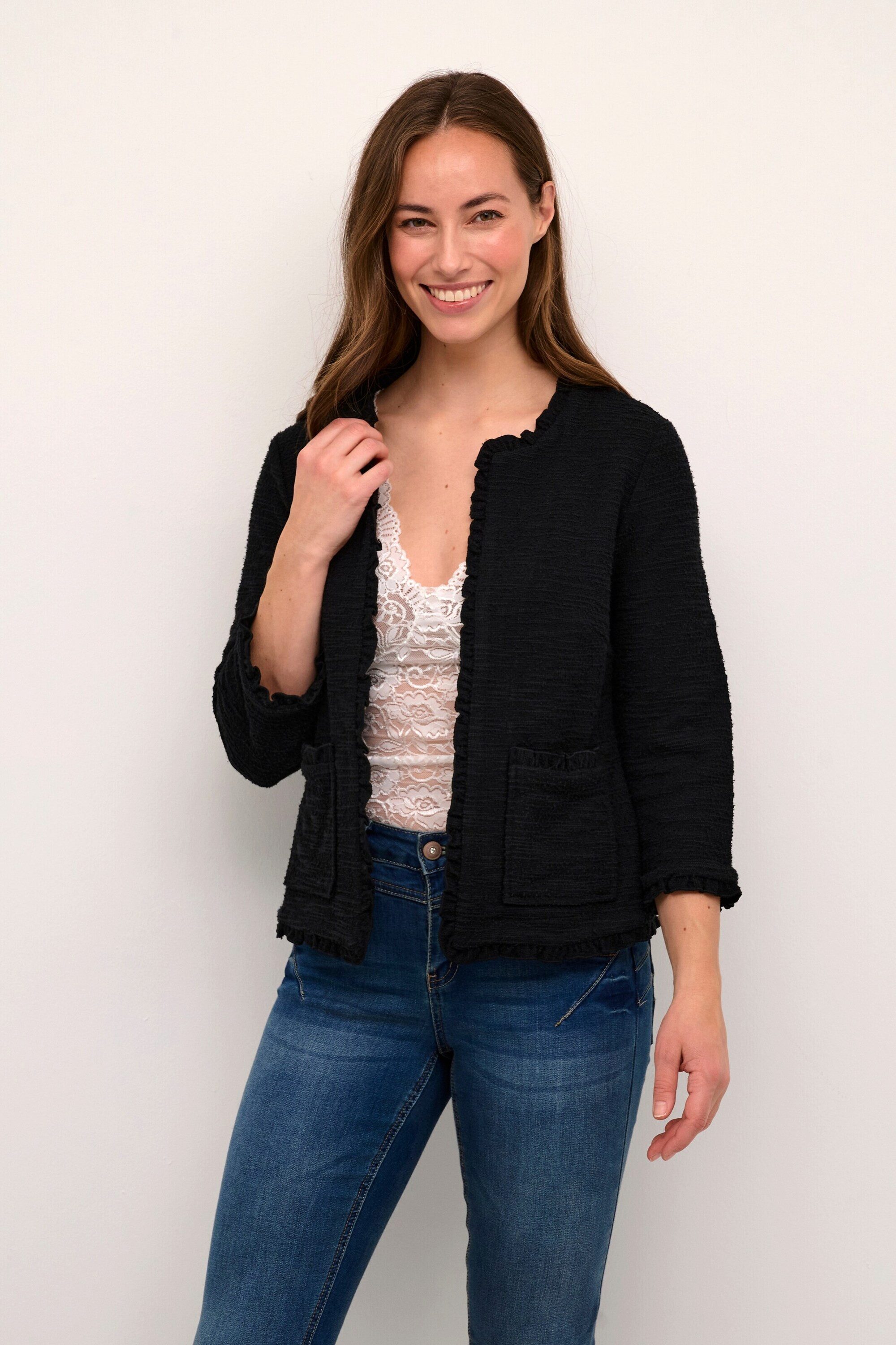 Cream Strickjacke Mellie (1-tlg) Rüschen günstig online kaufen
