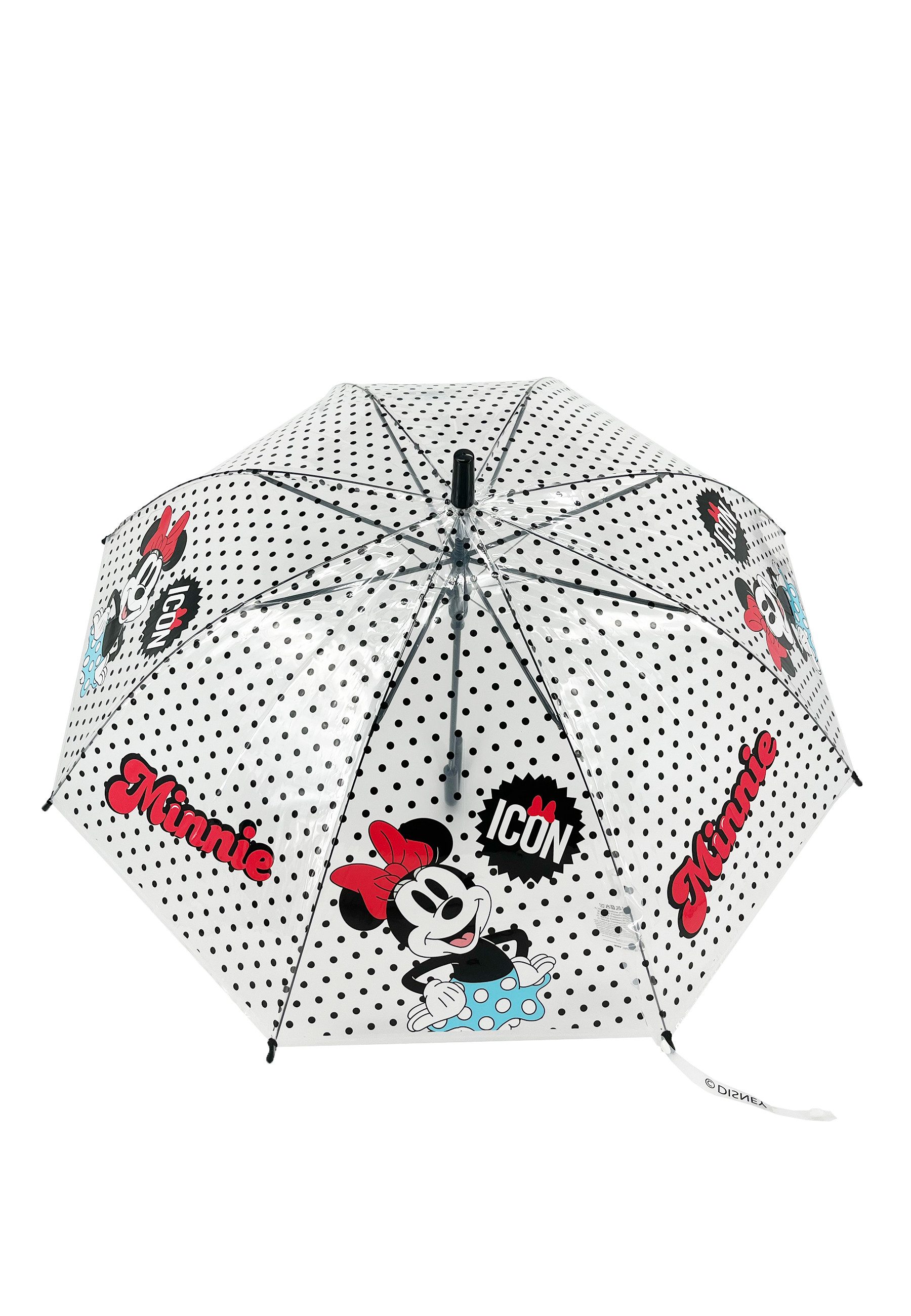 Disney Minnie Mouse Stockregenschirm Icon Kinder Automatik-Regenschirm schwarz weiß 82 cm, windfest