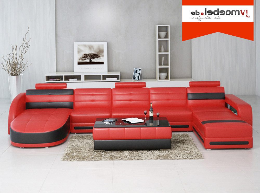 JVmoebel Wohnlandschaft Ecksofa Polser U-Form aus hochwertigem Leder und Massivholz, Made in Europa