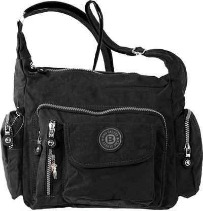 BAG STREET Schultertasche »Bag Street Damenhandtasche Schultertasche«, Schultertasche Nylon, schwarz ca. 30cm x ca. 22cm