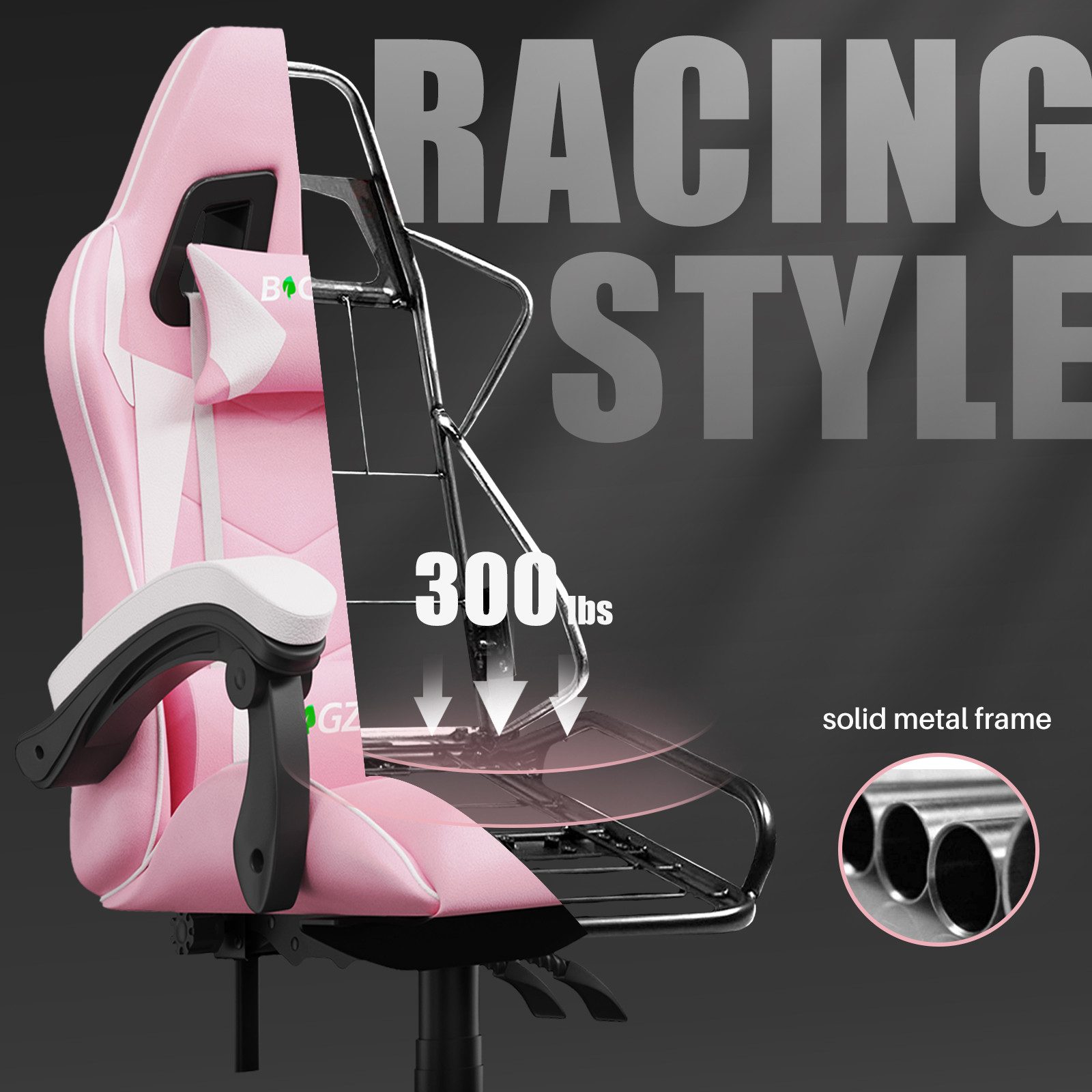 Gywowken Gaming-Stuhl Gaming Stuhl Ergonomisch - Gamer Stühle mit Lendenkissen, Gaming Chair Höhenverstellbar - 90-135° Rückenlehne – Bild 4 von 5