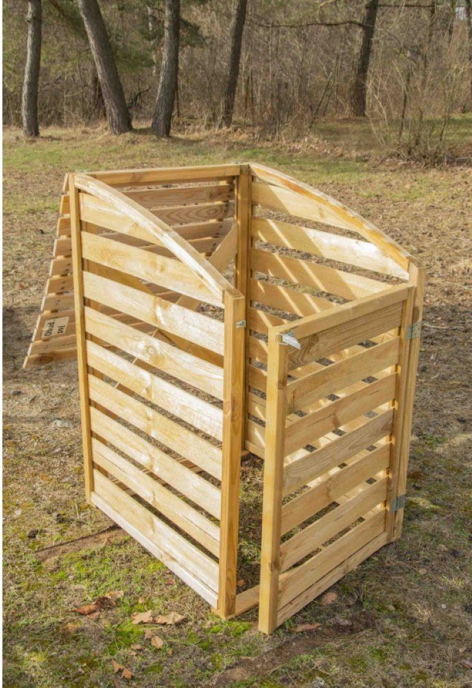 bvvertrieb Mülltonnenbox Holzgehäuse für Abfallbehälter Garten