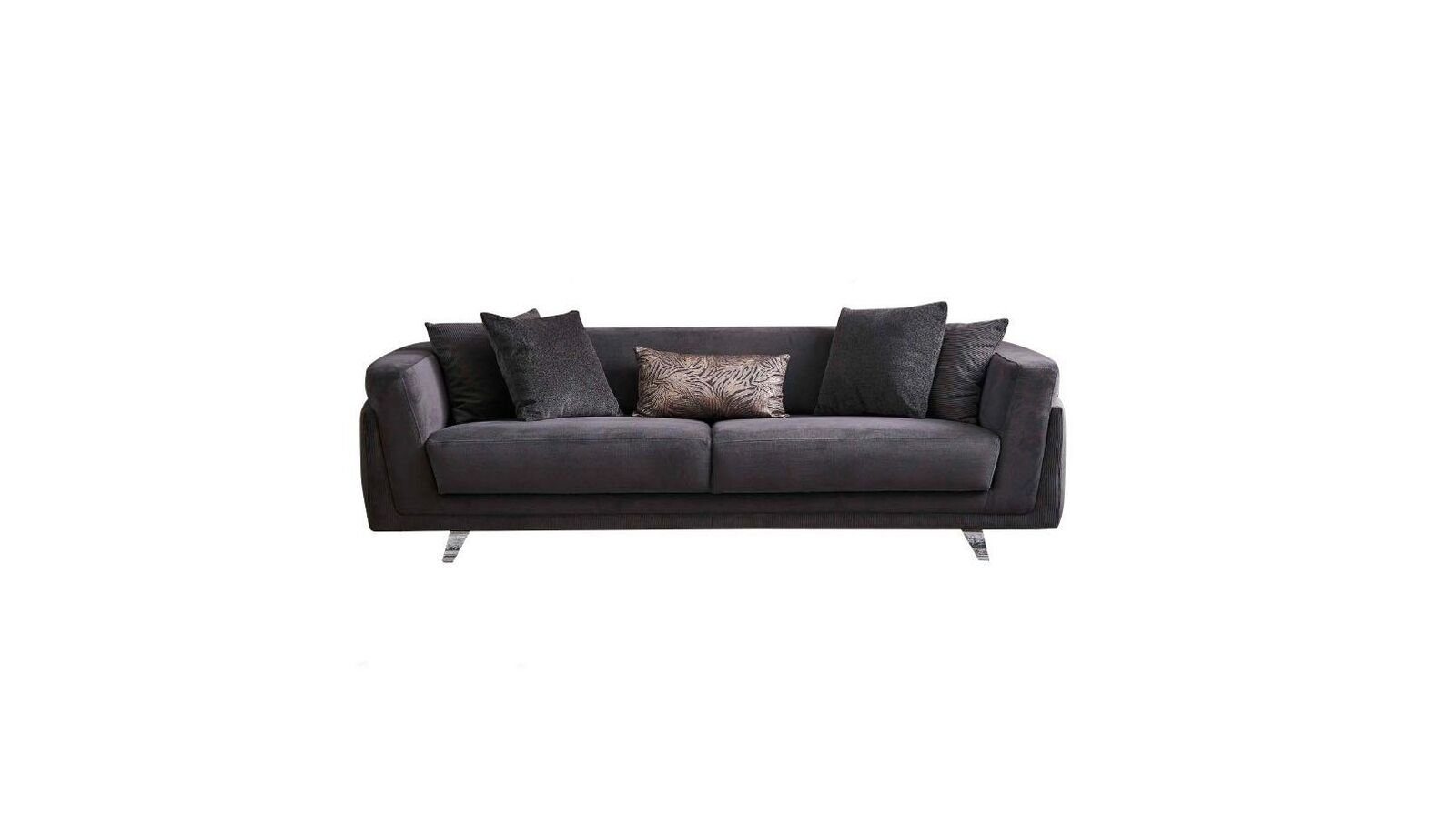 JVmoebel Sofa Dreisitzer Couch Sofa 3 Sitzer Grau Stoff Stoffsofa Polstersofa Design, 1 Teile, Made in Europa