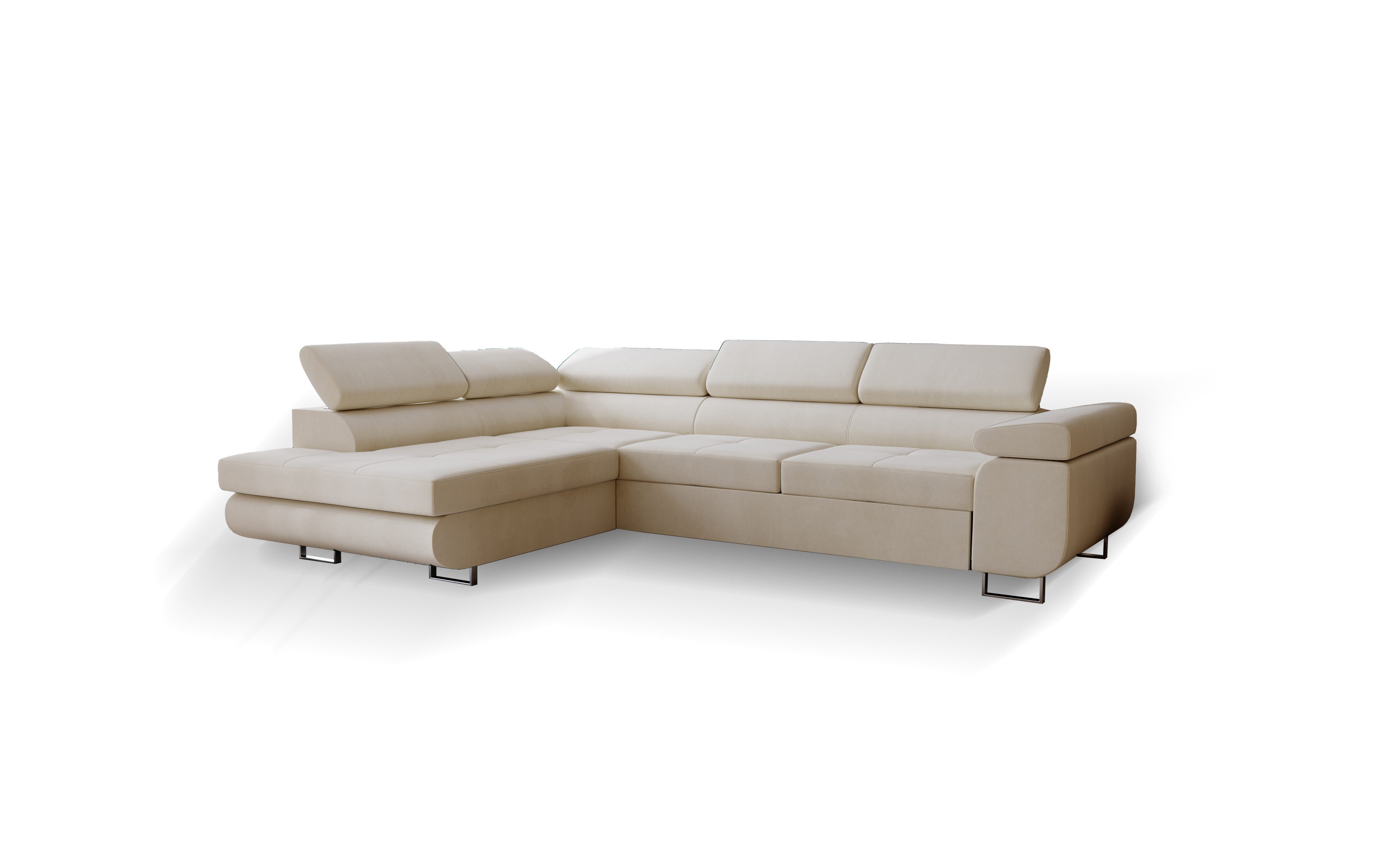 Goldstoff Ecksofa mit Schlaffunktion - Designersofa, Sofa mit Bettfunktion günstig online kaufen