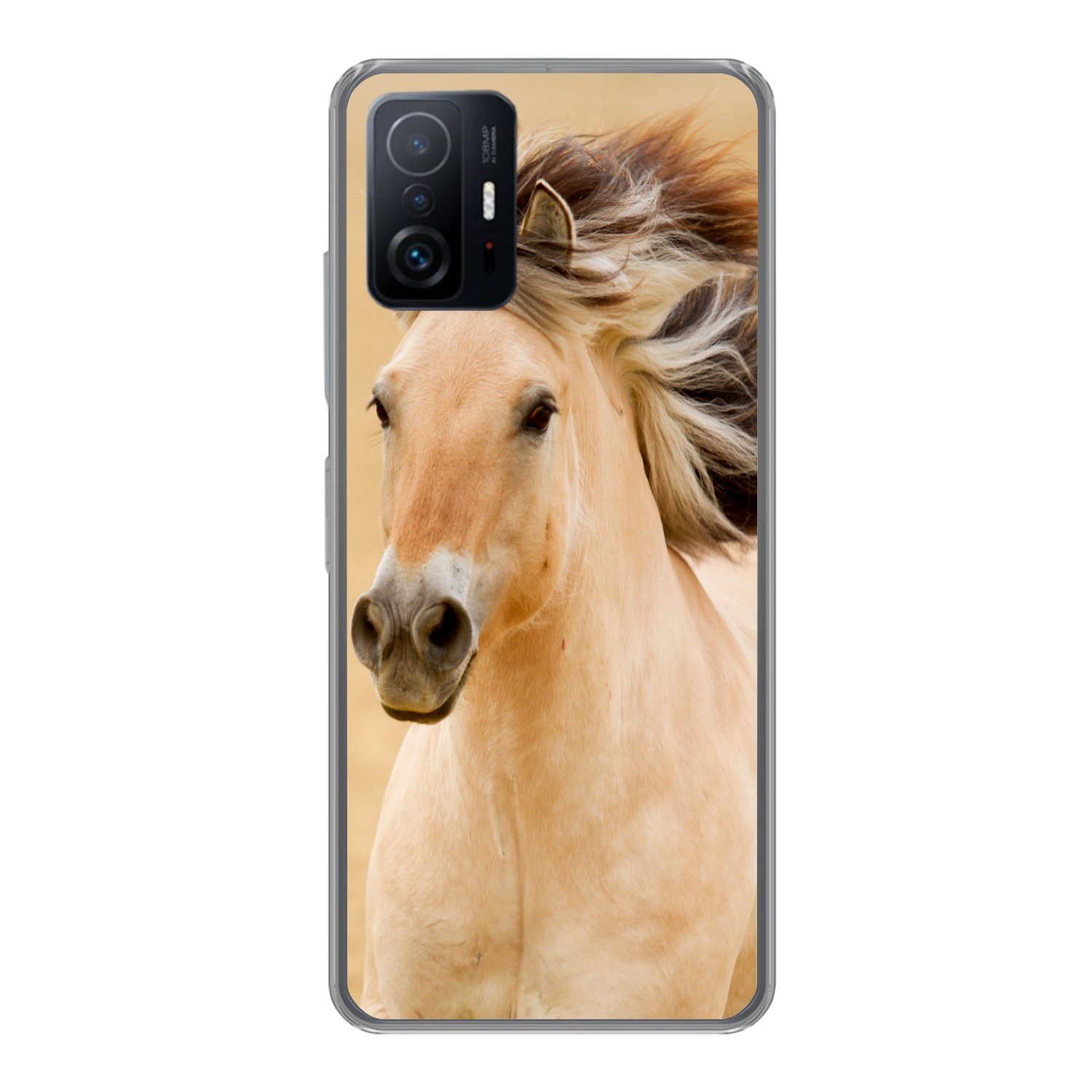 MuchoWow Handyhülle für Xiaomi 11 Lite 5G NE Pferde - Tiere - Mähne - Porträt, Phone Case, Silikon, Schutzhülle Dünn