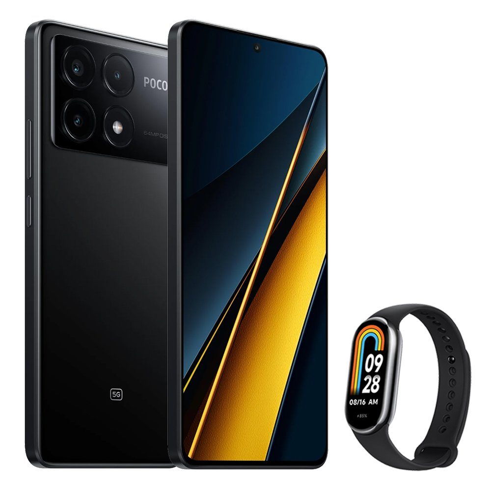 Xiaomi POCO X6 Pro 5G 8+256GB Smartphone & Smart Band 8 Handy (6.67 Zoll,  256 GB Speicherplatz, 64 MP Kamera), Unterstützt 67W Turboladung, Riesiger  5000mAh (typ) Akku