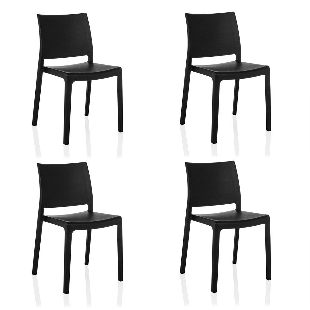 hjh LIVING Gartenstuhl Outdoor Stuhl T37 V 4 Kunststoff ohne Armlehnen, T37 V 4