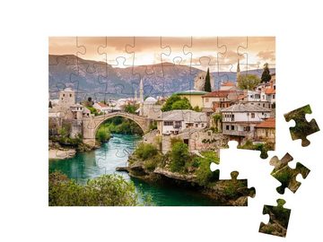 puzzleYOU Puzzle Stadt Mostar am Fluss Neretva, Bosnien, 48 Puzzleteile, puzzleYOU-Kollektionen Weitere Europa-Motive