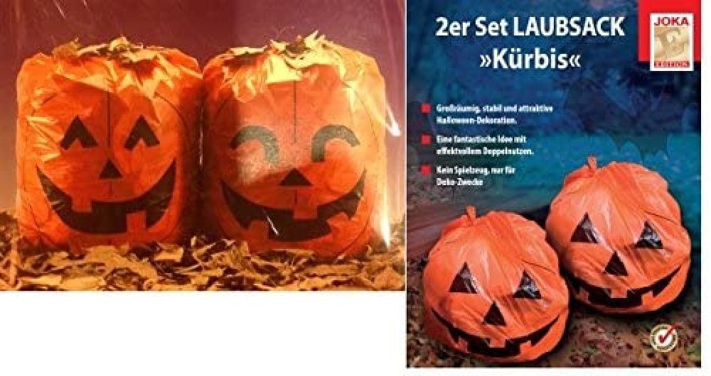Luna24 simply great ideas... Laubschutznetz Halloween Laubsack Kürbis, 8 Säcke (2er Set - 4 Packungen), Laubsack Kürbis, Halloween + Herbstdekoration