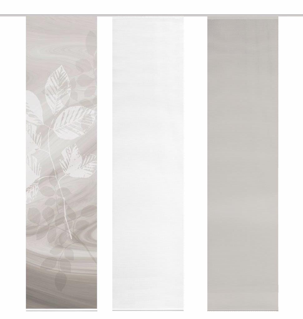 HOME WOHNIDEEN Schiebegardine 3er-Set Schiebegardine TOUPILLON, halbtransparent, 100% Polyester