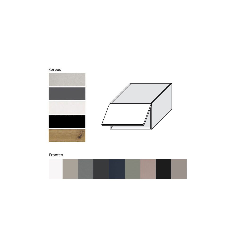 Feldmann-Wohnen Klapphängeschrank Bonn (W6B/60, 1 Klappe, innen 1 Fach, 1-St., moderne Optik, MDF Fronten) Eiche Artisan / rosé kupfer matt