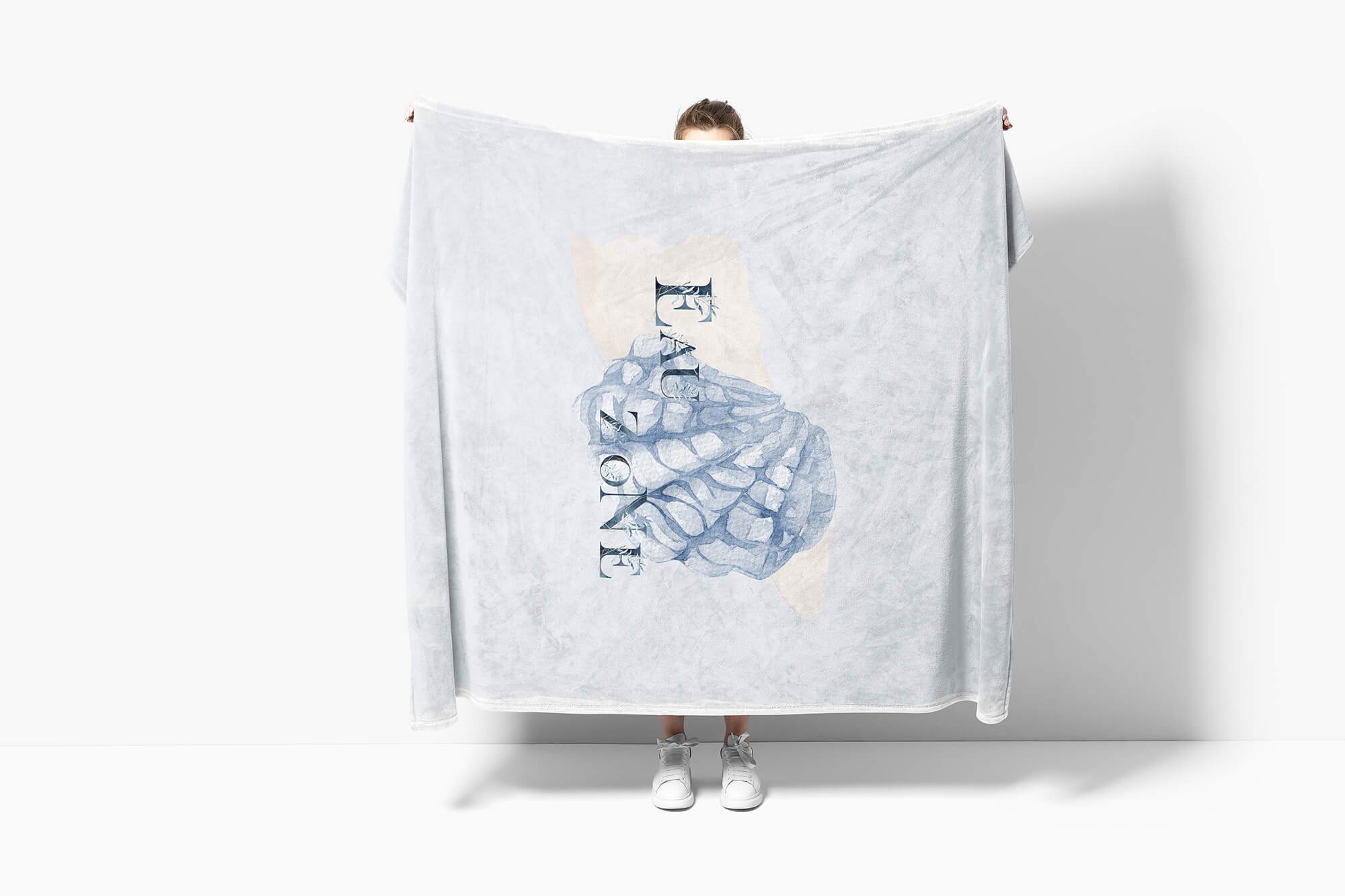 Kunstvoll Ozean Strand Strandhandtuch Handtücher Handtuch Art Motiv, Handtuch (1-St), Kuscheldecke Muschel Baumwolle-Polyester-Mix Saunatuch Sinus