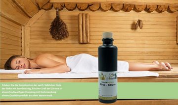 Dufte Momente Sauna-Aufgussset Birke - Zitrone 200ml in schwarzer Steinzeugflasche (1-tlg) vegan und ohne Tierversuche
