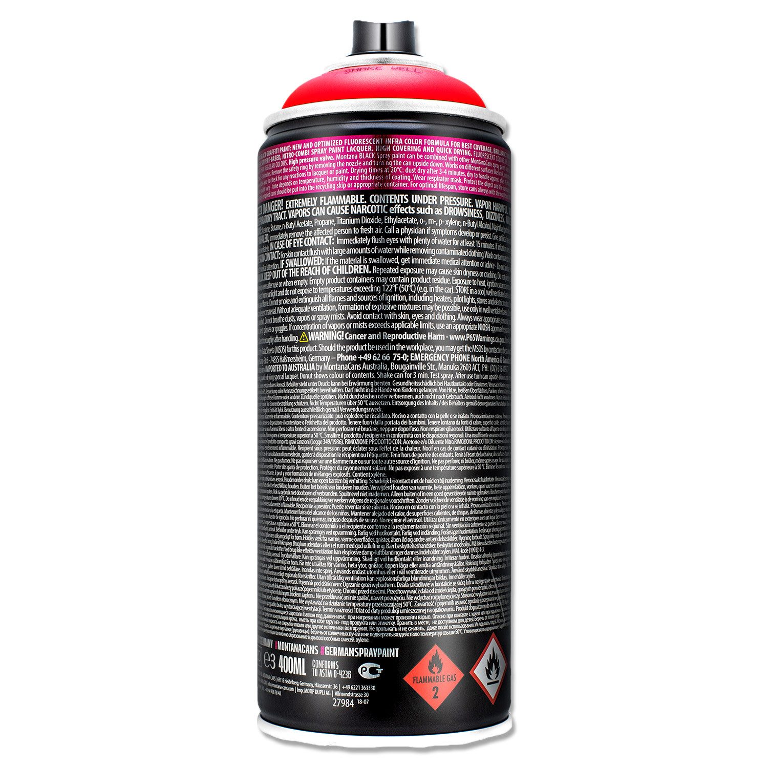 Montana Cans Sprühlack Spraydose Neon 400ml fluoreszierend, 6 Farben, Montana BLACK INFRA – Bild 2 von 4