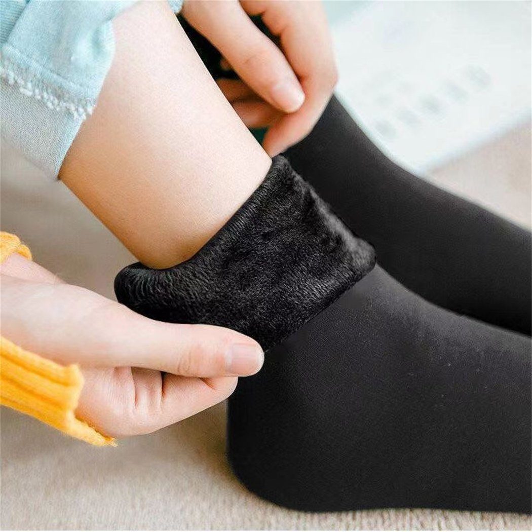 DAYUT Thermosocken Women's Thickened Winter Warm Breathable Thermal Socks, Schwarz (2-Paar)
