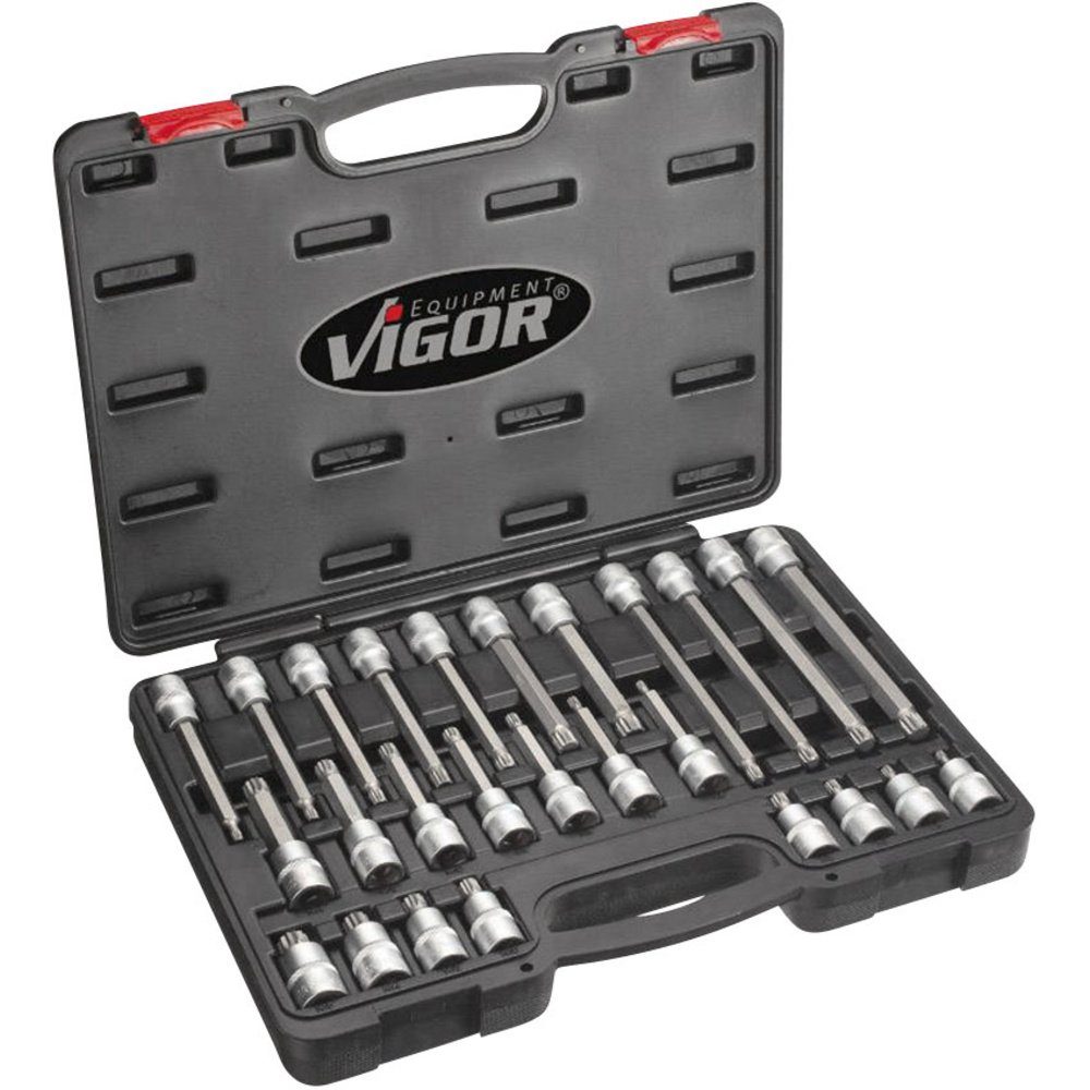 Steckschlüssel Vigor Steckschlüssel-Bit-Einsatz-Set 1/2" (12.5 mm) 26teilig V1918