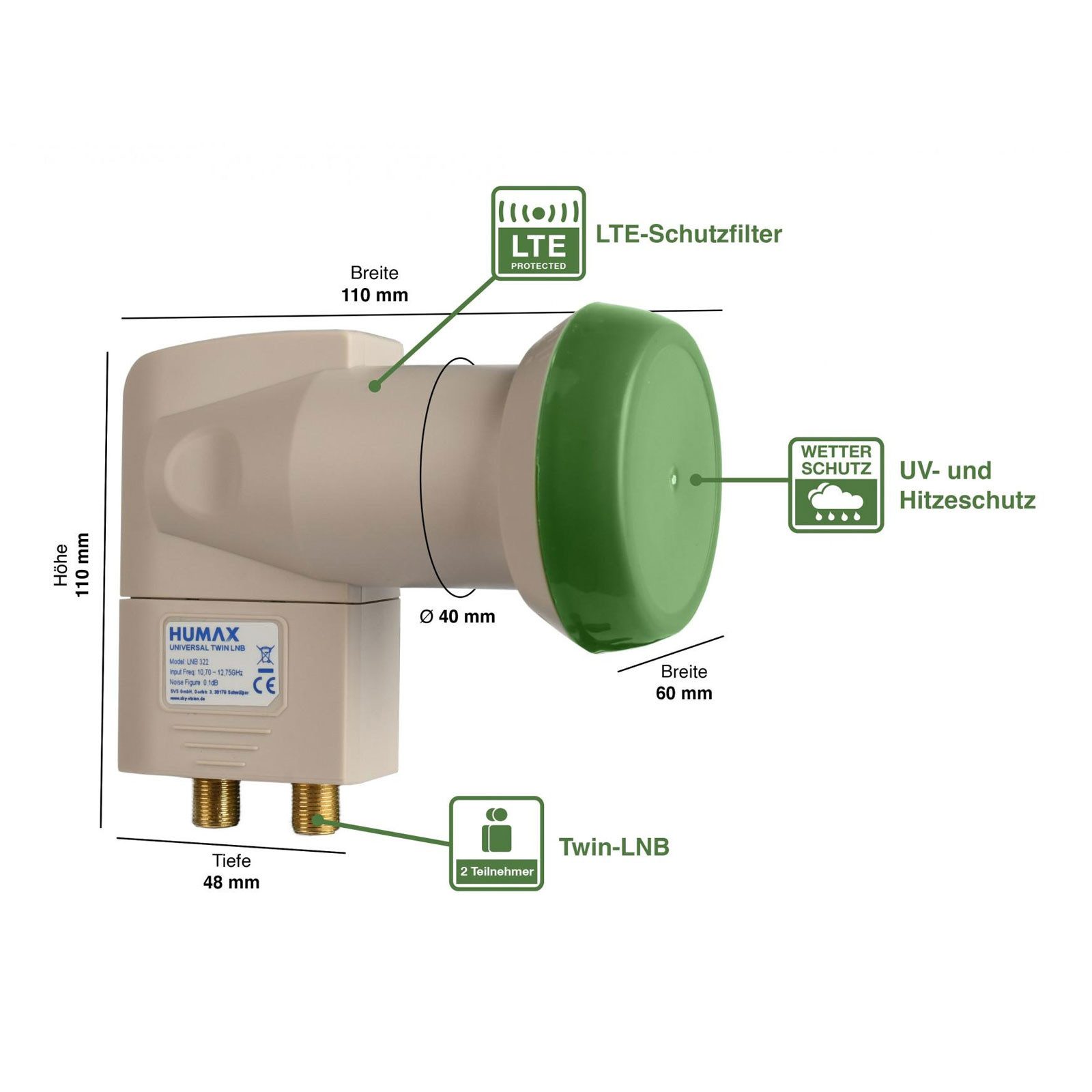 Thumbnail - Humax T-LNB 322 Universal-Twin-LNB