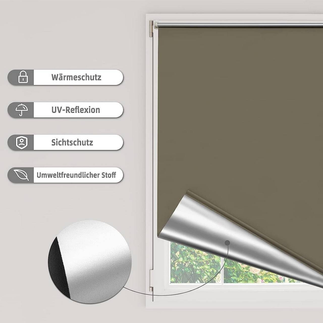Verdunklungsrollo, Woltu, verdunkelnd, ohne Bohren easyfix günstig online kaufen