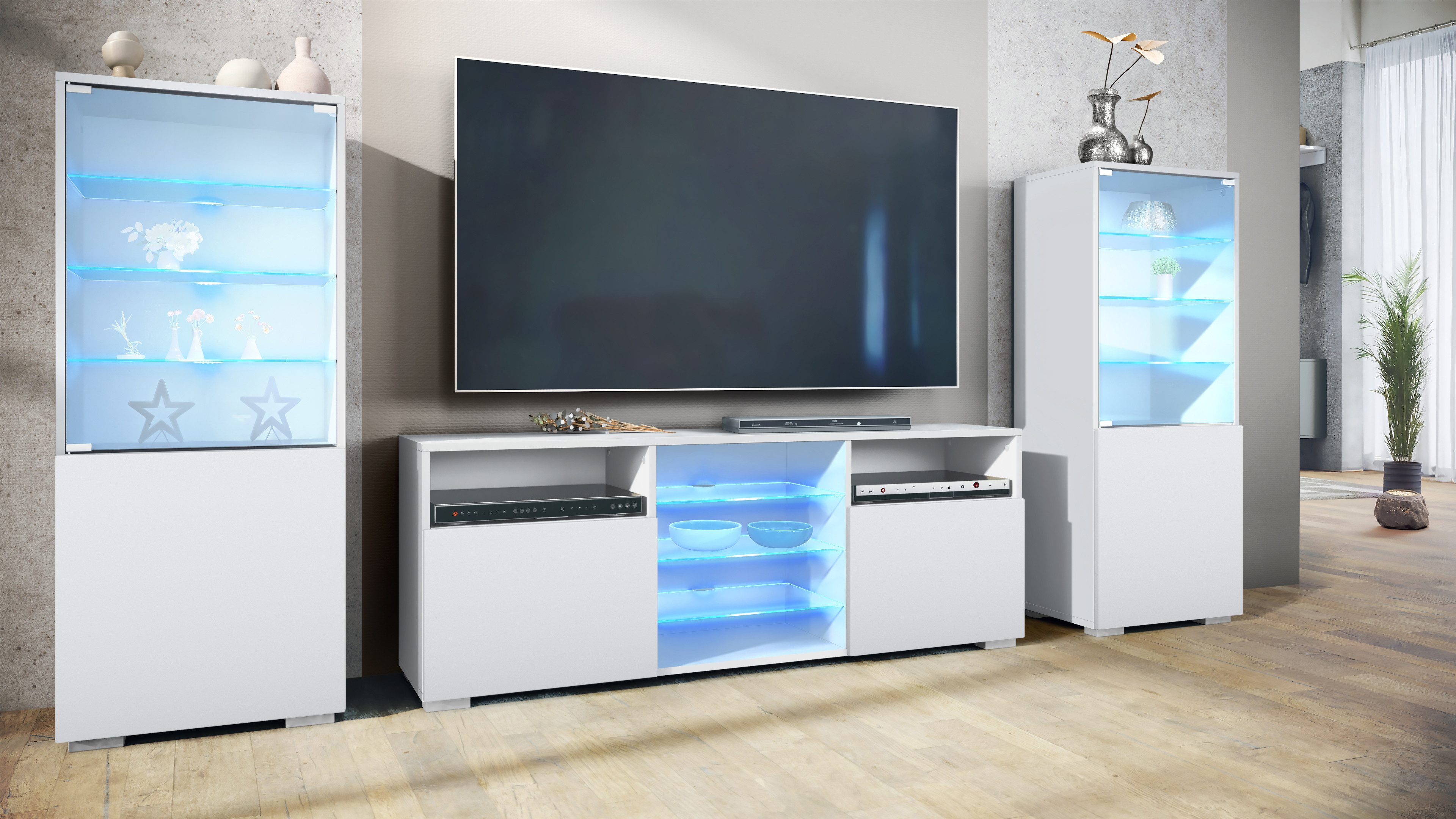 Vladon Wohnwand Granada, (Anbauwand, bestehend aus 2 Vitrinen, 1 TV-Board u günstig online kaufen