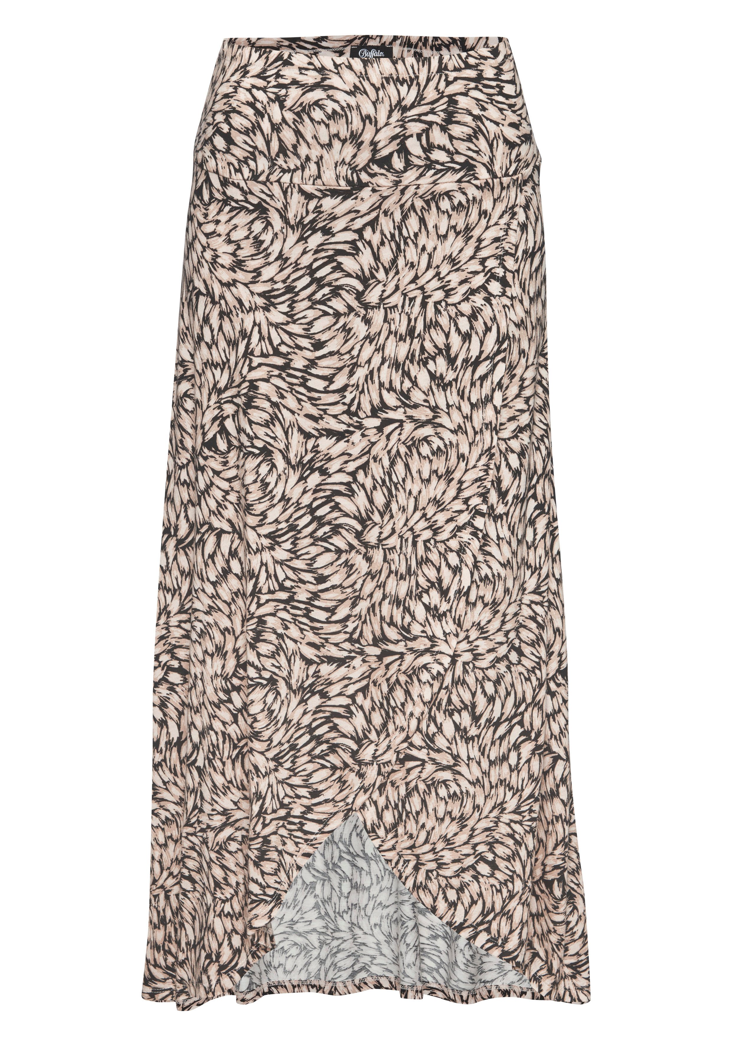 Buffalo Jerseyrock mit Alloverprint, sommerlicher Maxirock in Wickeloptik